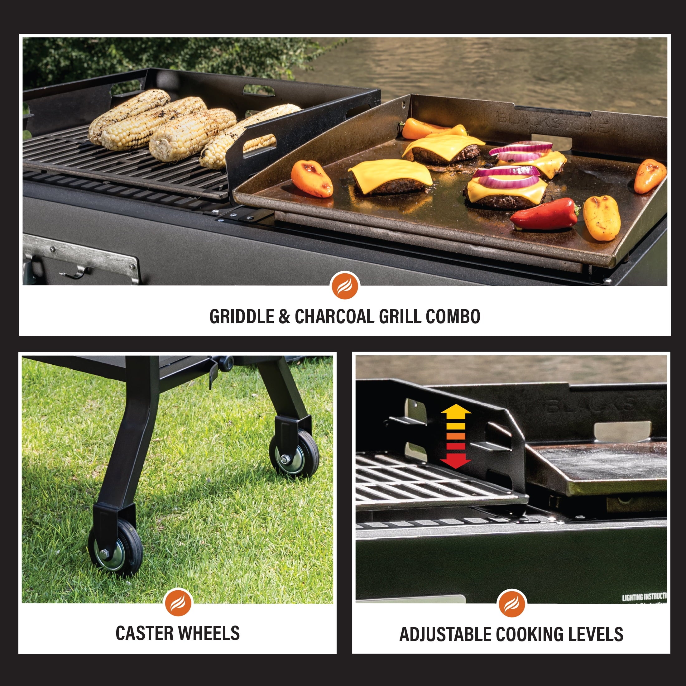 Blackstone Duo 17" Griddle and Charcoal Grill Combo