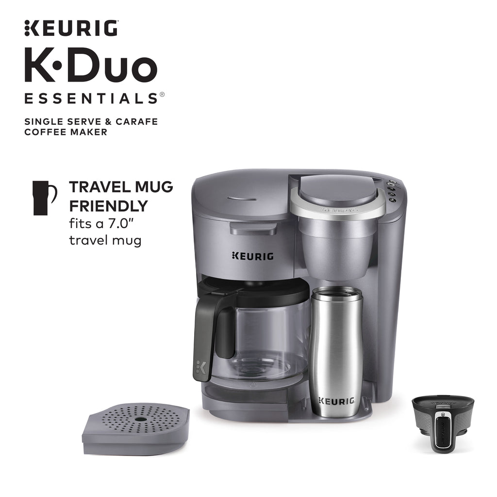 Keurig K-Duo Essentials Black Single-Serve K-Cup Pod Coffee Maker, Black
