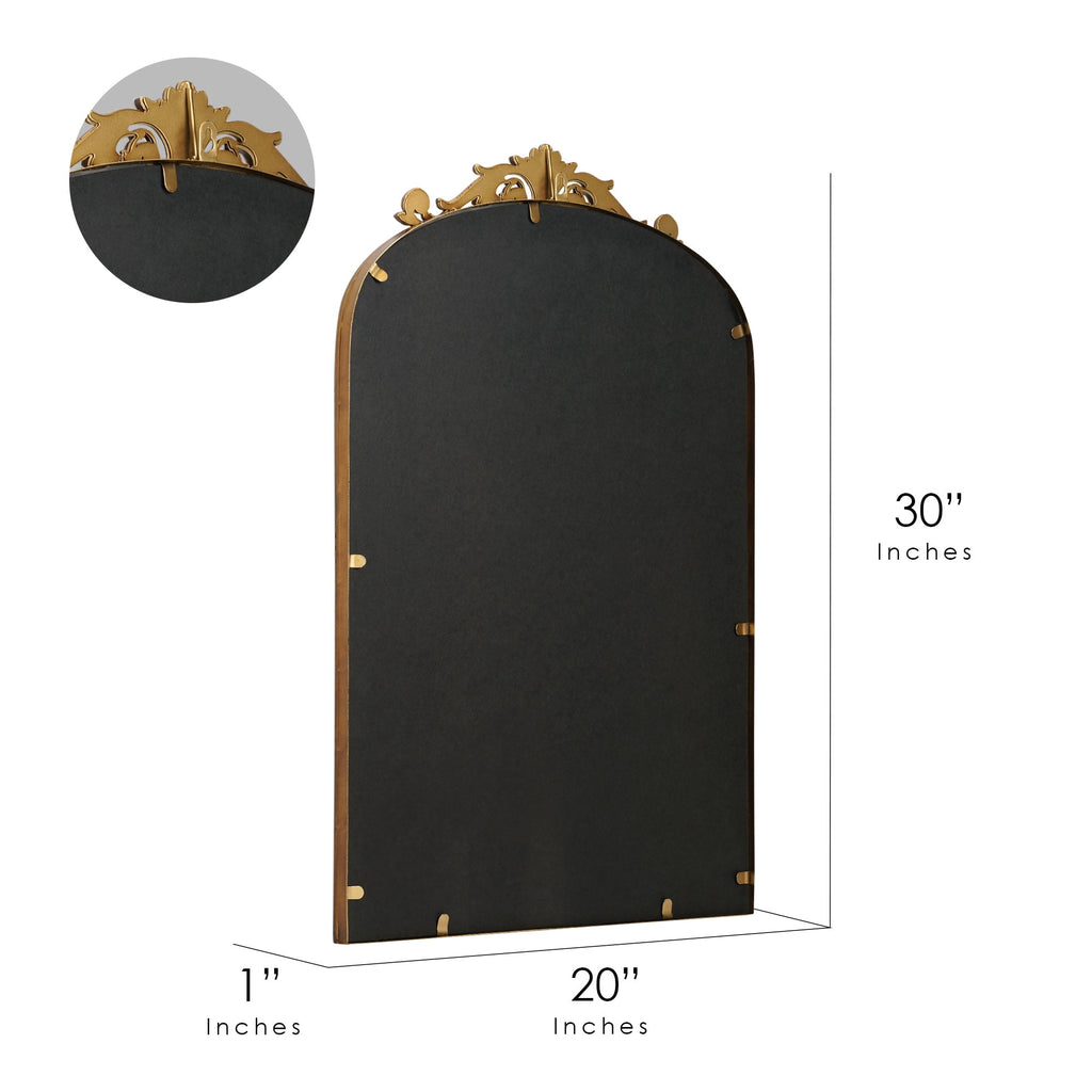 Better Homes & Gardens 20" x 30" Filigree Arch Metal Wall Mirror Decor in Gold