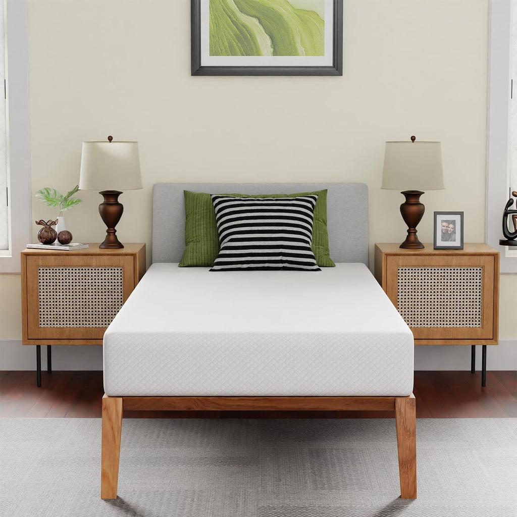 FDW Memory Foam Mattress 8 inch Twin Size Gel Mattress for Cool Sleep Pressure Relief CertiPUR-US Certified/Bed-in-a-Box/Pressure Relieving