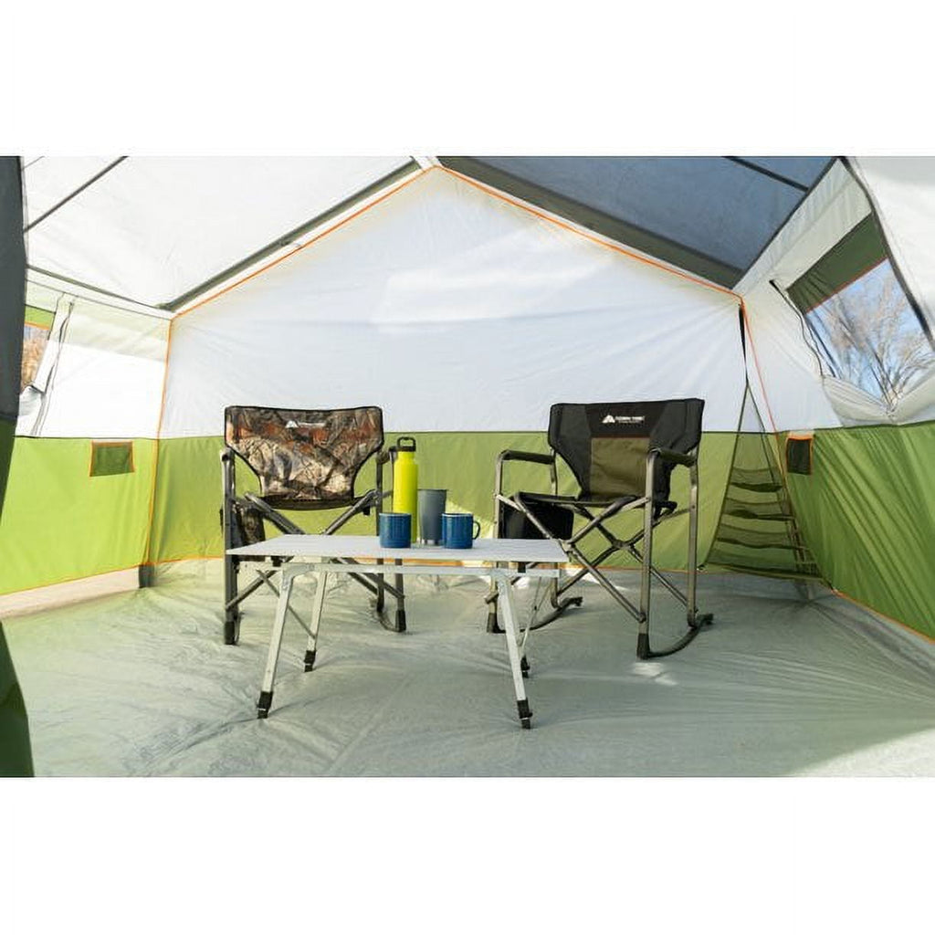 Ozark Trail 8-Person Family Cabin Tent 1 Room with Screen Porch, Green, Dimensions: 12'x11'x7', 45.86 lbs.