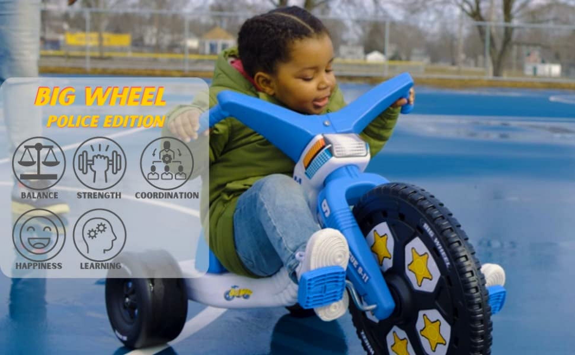 The Original Big Wheel 16 Inch Toddler Tricycle Big Wheel for Kids 3-8 Boys Girls Trike - Rally Racer Edition