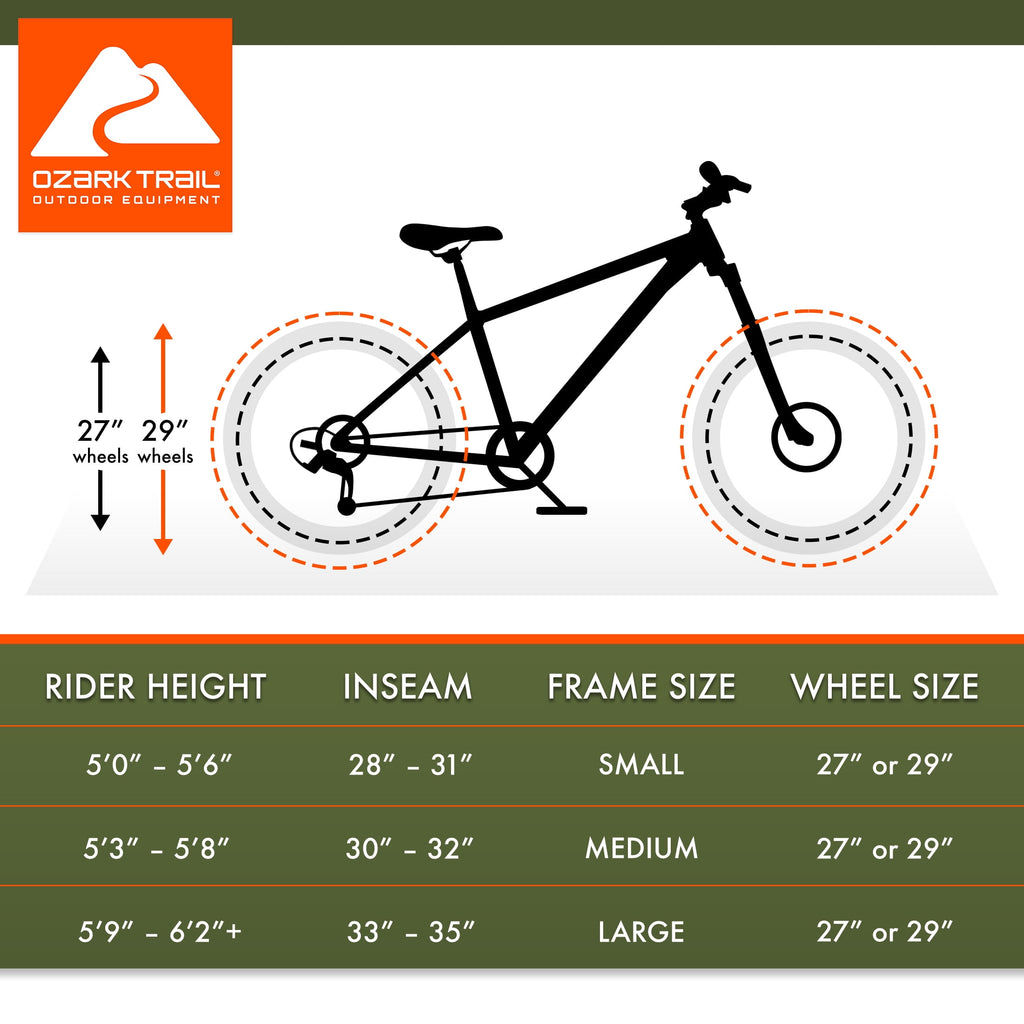 Ozark Trail 29" Ridge Mountain Bike, Medium Frame, Gray