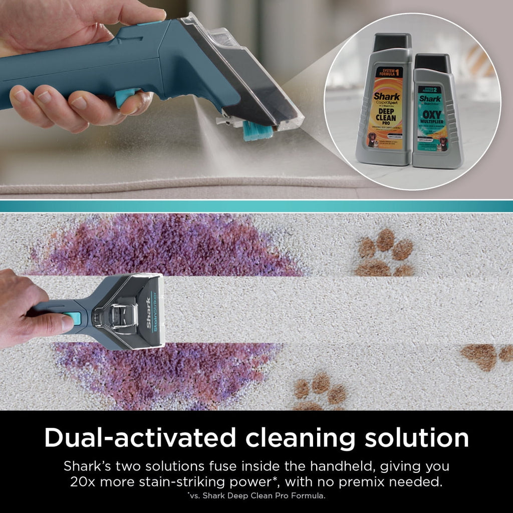 Shark CarpetXpert with StainStriker, Upright Carpet & Upholstery Cleaner, Built-in Spot & Stain Eliminator, Deep Cleaning & Tough Stain Removal, Carpet Shampooer, Navy, EX200