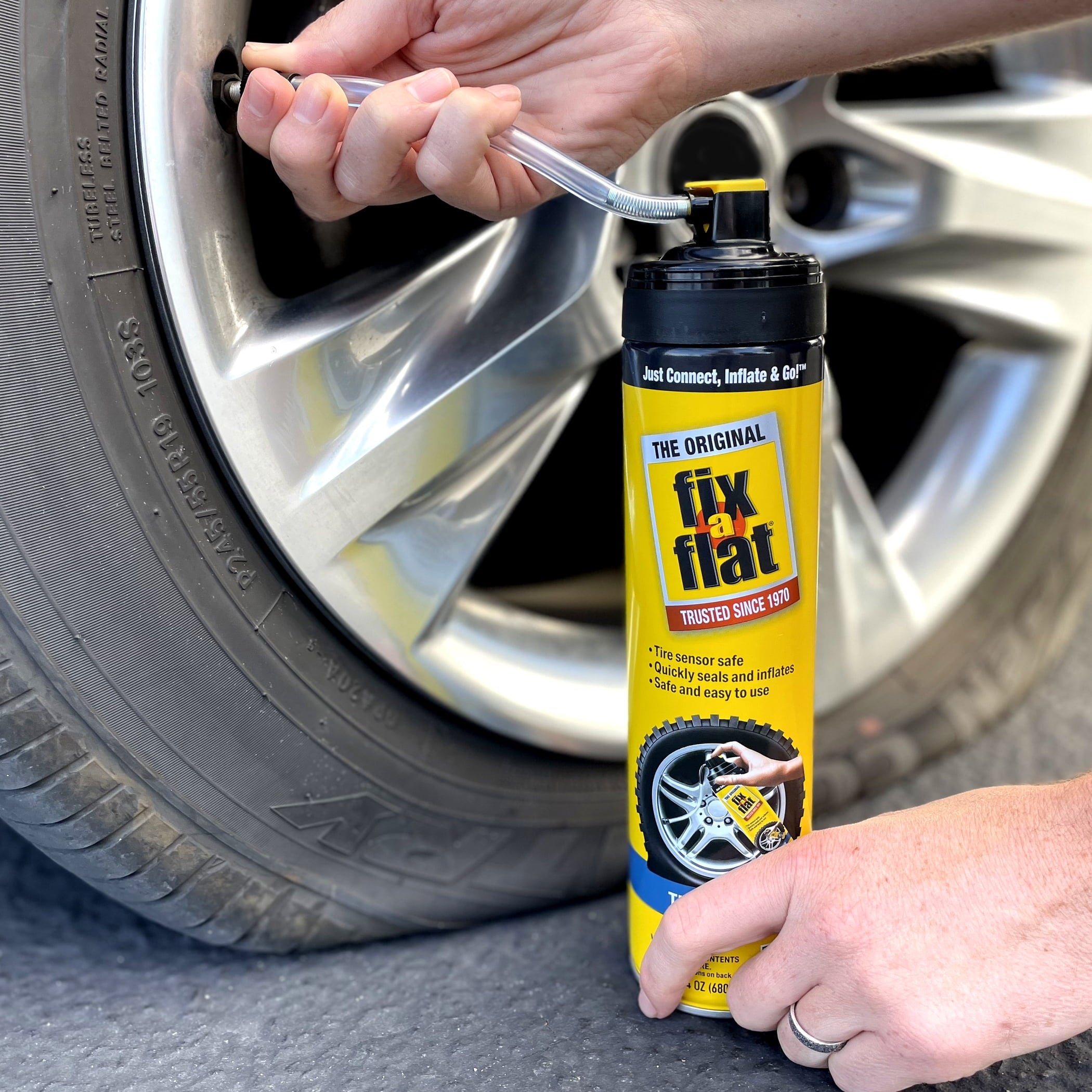 Fix-A-Flat Aerosol Emergency Flat Tire Repair and Inflator, for X-Large Tires, Eco-Friendly Formula, Universal Fit for All Cars, Trucks and SUVs, 24 oz. (Pack of 1)- S60369