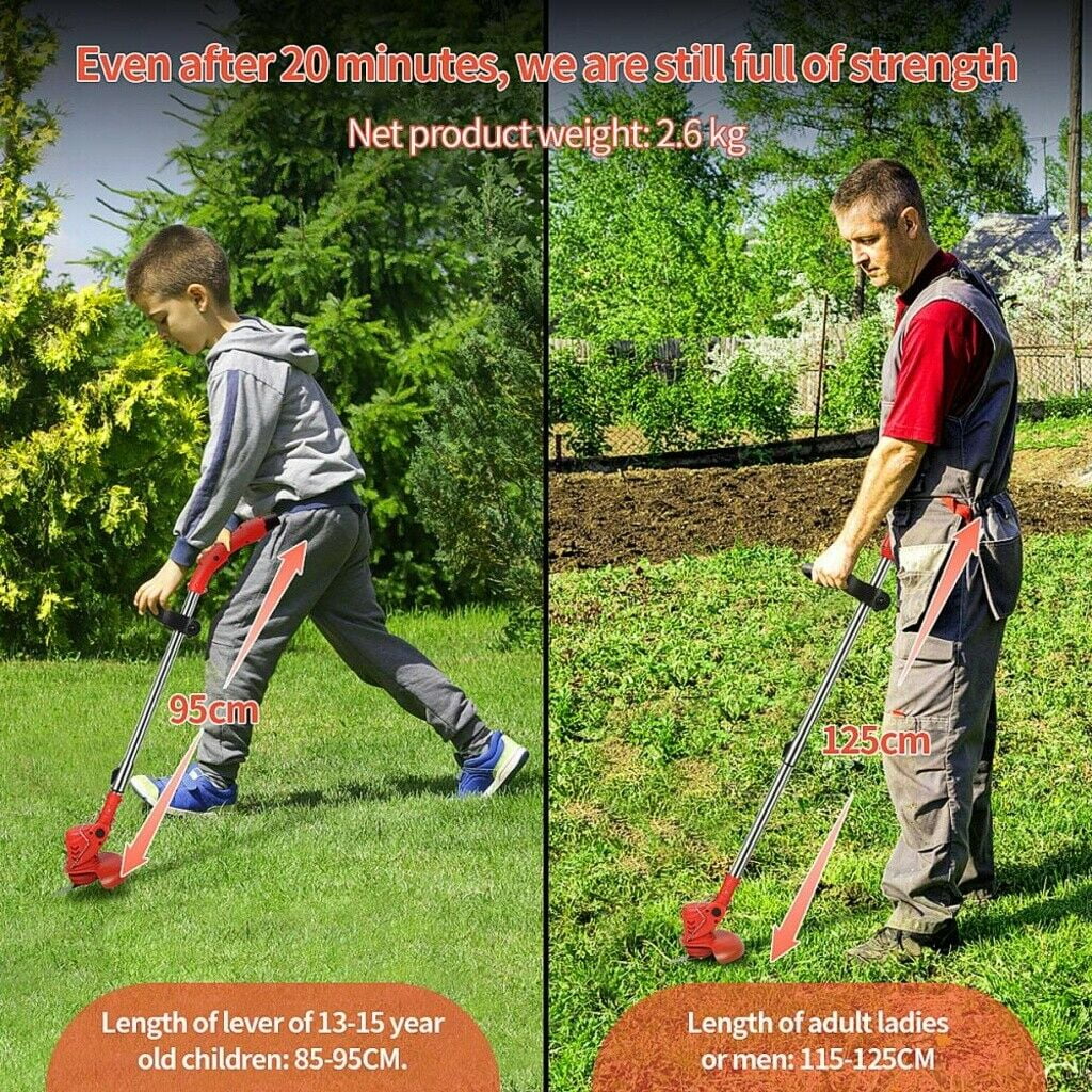 2Z Electric Cordless String Grass Trimmer ,12V 450w Weed Eater Lawn Mower for Garden Yard Lawn Trimming/Pruning,1 Charger