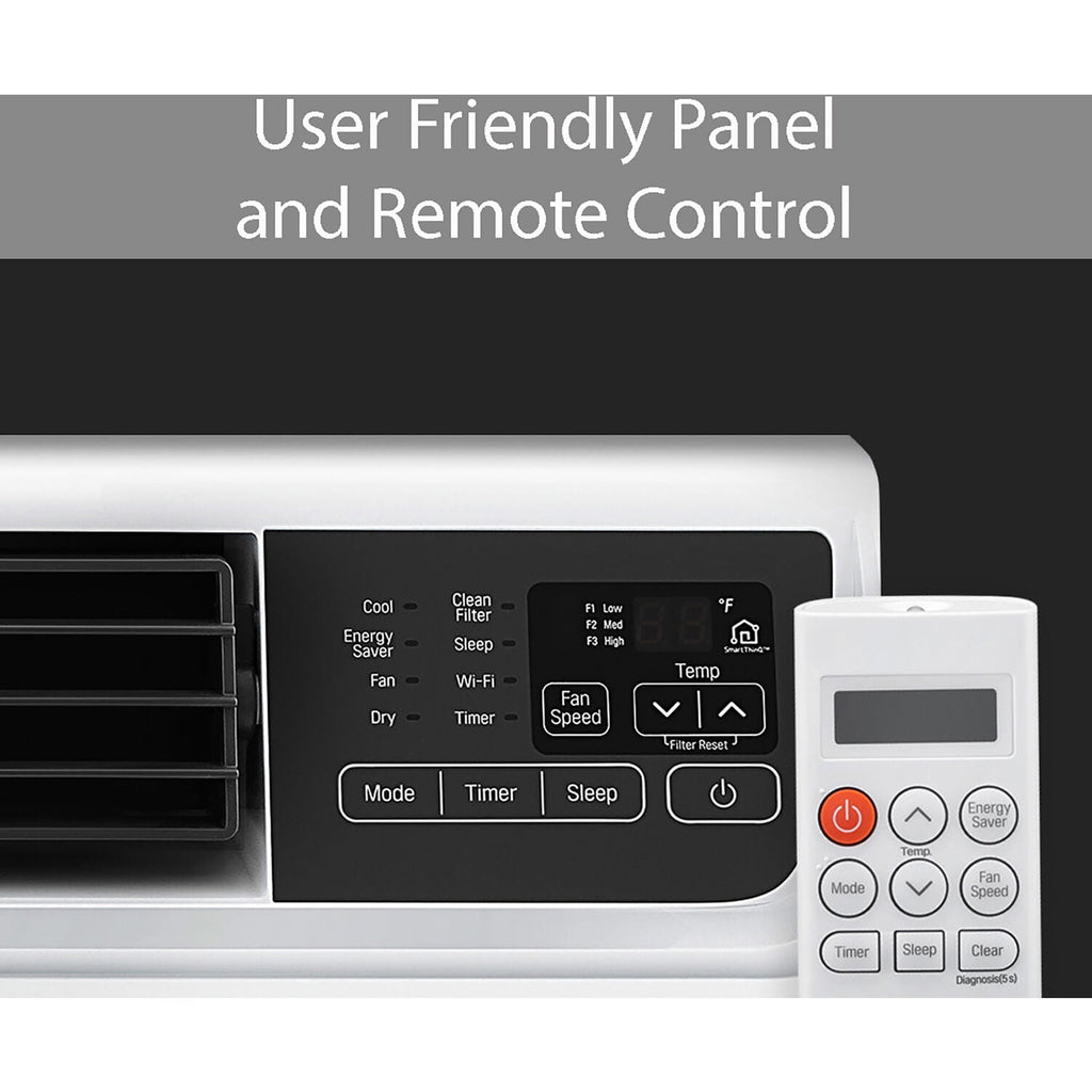 LG Energy Star 9,500 BTU 115V Dual Inverter Window Air Conditioner with Wi-Fi Control