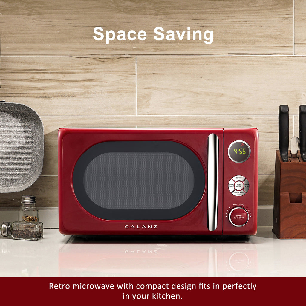 Galanz 0.7 Cu. ft. Retro Countertop Microwave Oven, 700 Watts, Cream Color