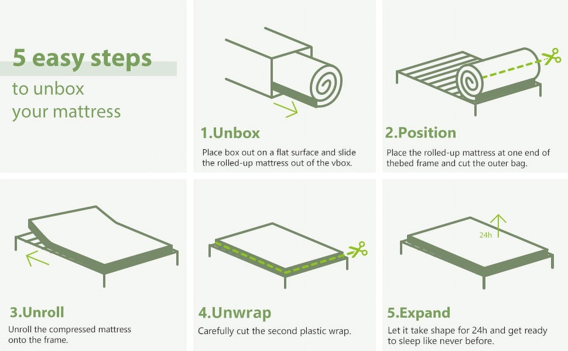 Twin Mattress, 6 inch Memory Foam Mattress Bed in a Box, with Green Tea Cooling Gel, Made in USA, Child