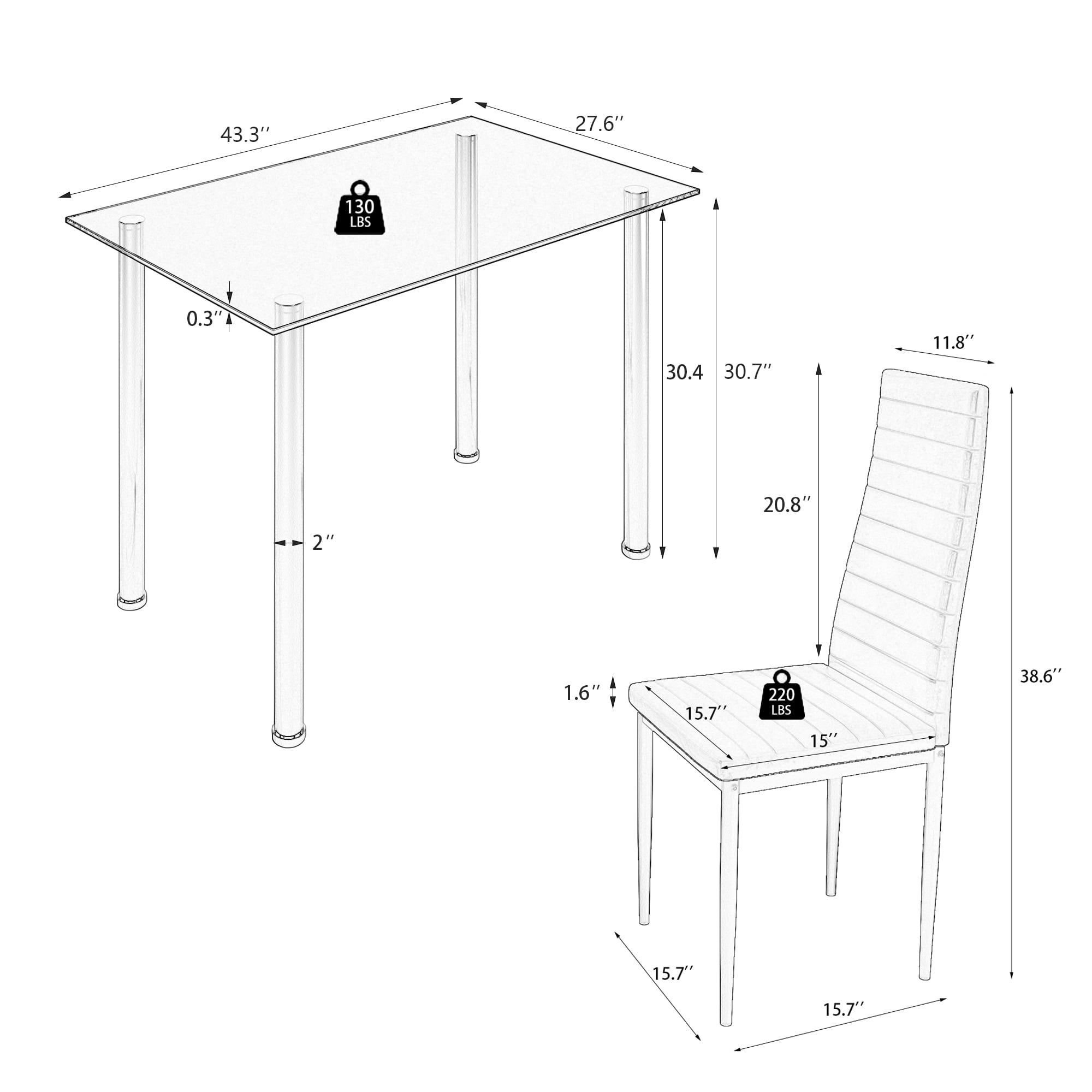PAPROOS Dining Table Set for 4, Modern 5-Piece Kitchen Table Set with Faux Marble Top and Velvet Upholstery Chairs, Heavy Duty Dinette Sets for Breakfast Nook, Dining Room Table and Chairs, Gray
