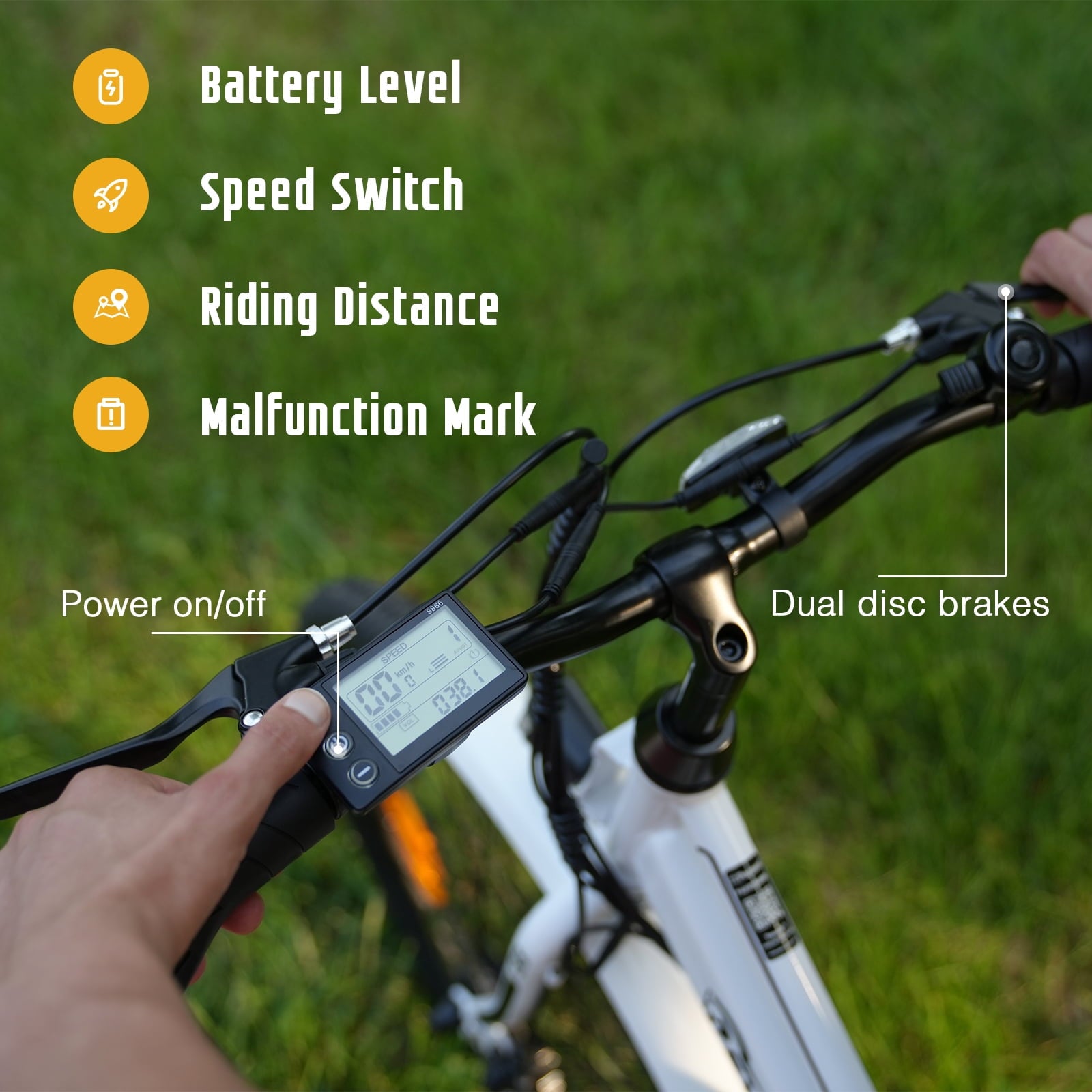 EVERCROSS Electric Bike, 26" Ebike, 500W Motor Mountain Bike for Adults, 36V Removable Battery, Max.Speed 20MPH Electric Bicycle with LED Display for Women, White