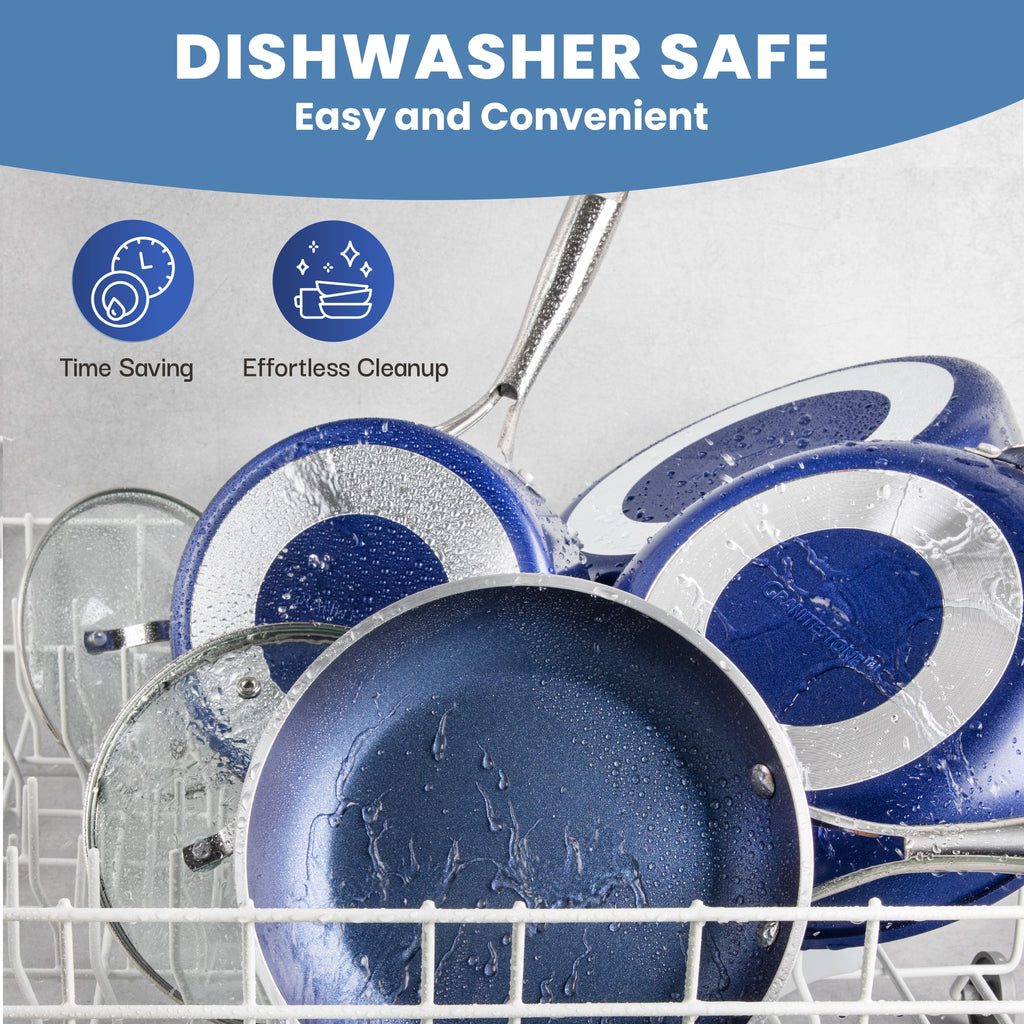 Granite Stone Pots and Pans Set 20 Piece Complete Cookware Bakeware Set Nonstick Dishwasher Oven Safe Blue