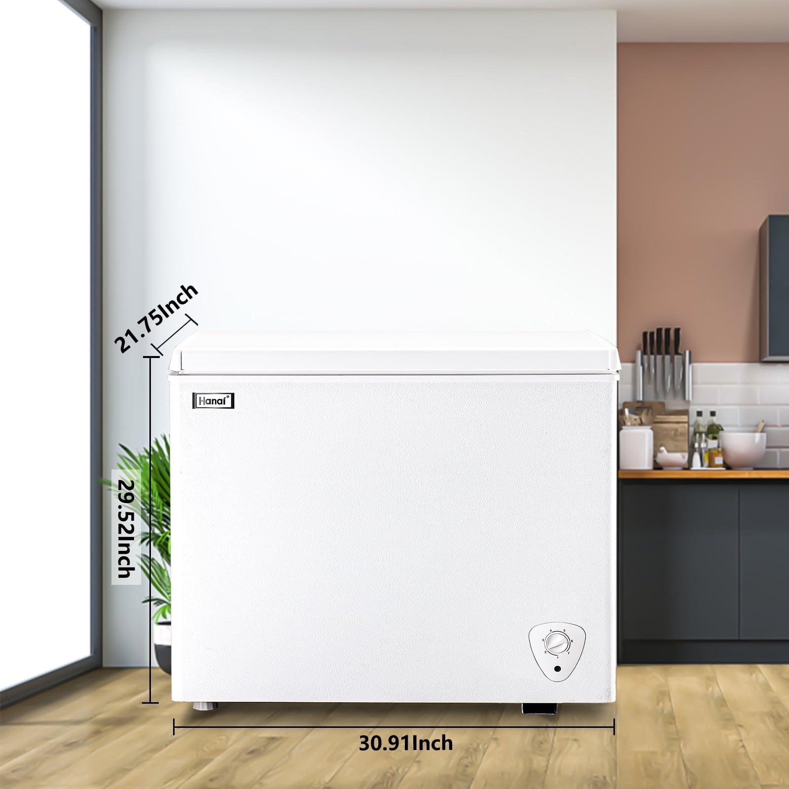 WANAI Chest Freezer 3.5 Cu ft,Small Chest Freezer,Upright Single Door Refrigerator,Black