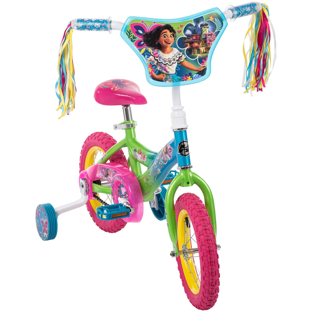 Disney Encanto 12-inch Bike for Girls, Ages 3+ Years, Pink/Green/Blue, by Huffy