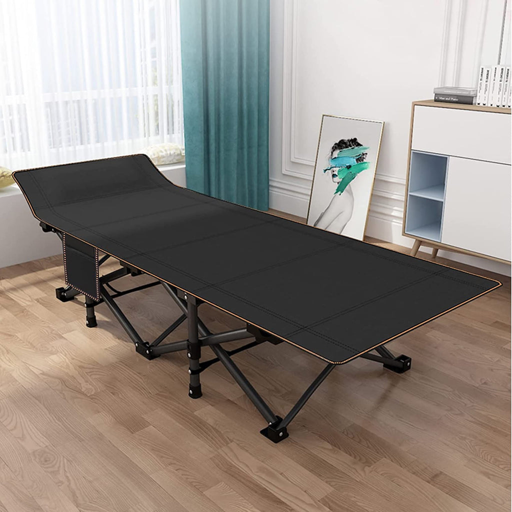 MOPHOTO 75" Portable Folding Bed for Adults, Rollaway Guest Bed Sleeping Cot with Mattress, Heavy Duty Outdoor Camping Cot with Carry Bag