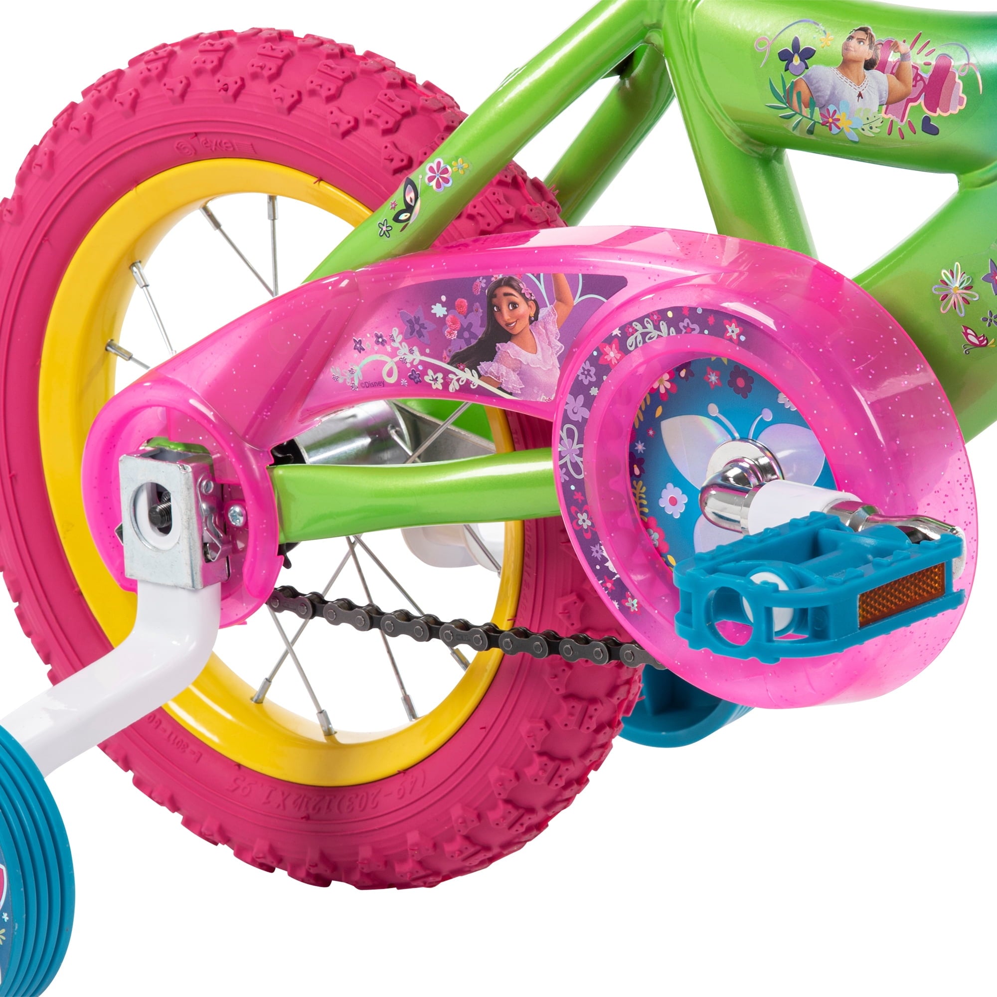 Disney Encanto 12-inch Bike for Girls, Ages 3+ Years, Pink/Green/Blue, by Huffy