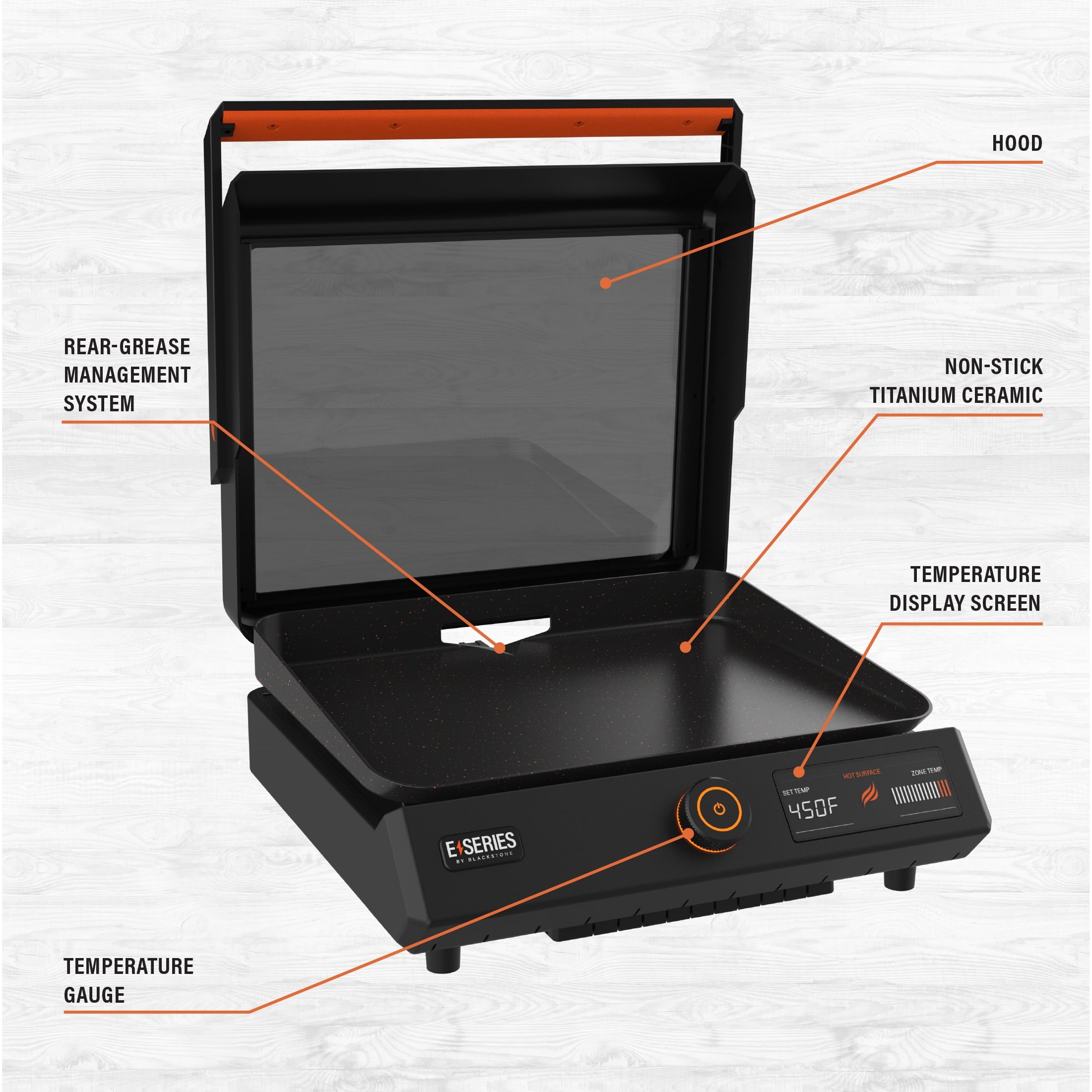 Blackstone E-Series 17" Electric Tabletop Griddle with Hood