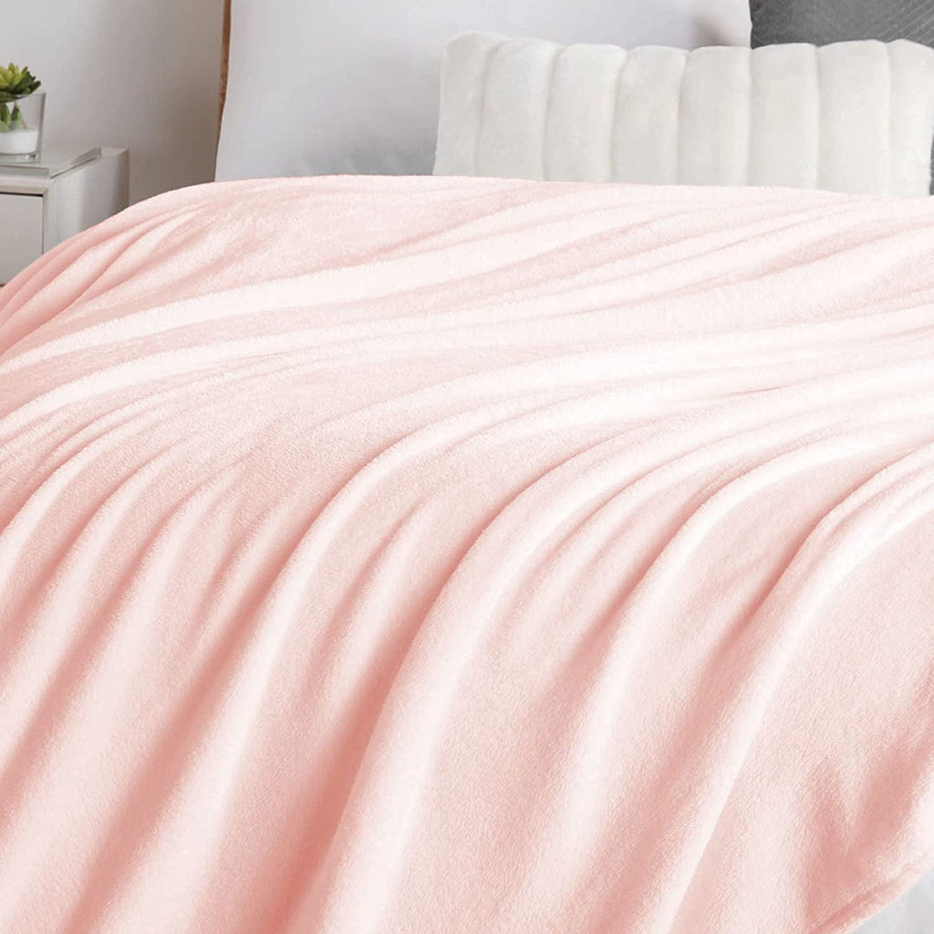 Walensee Ultra Soft Microplush Fleece Throw Blanket, 50" x 60", Orange, Machine Washable