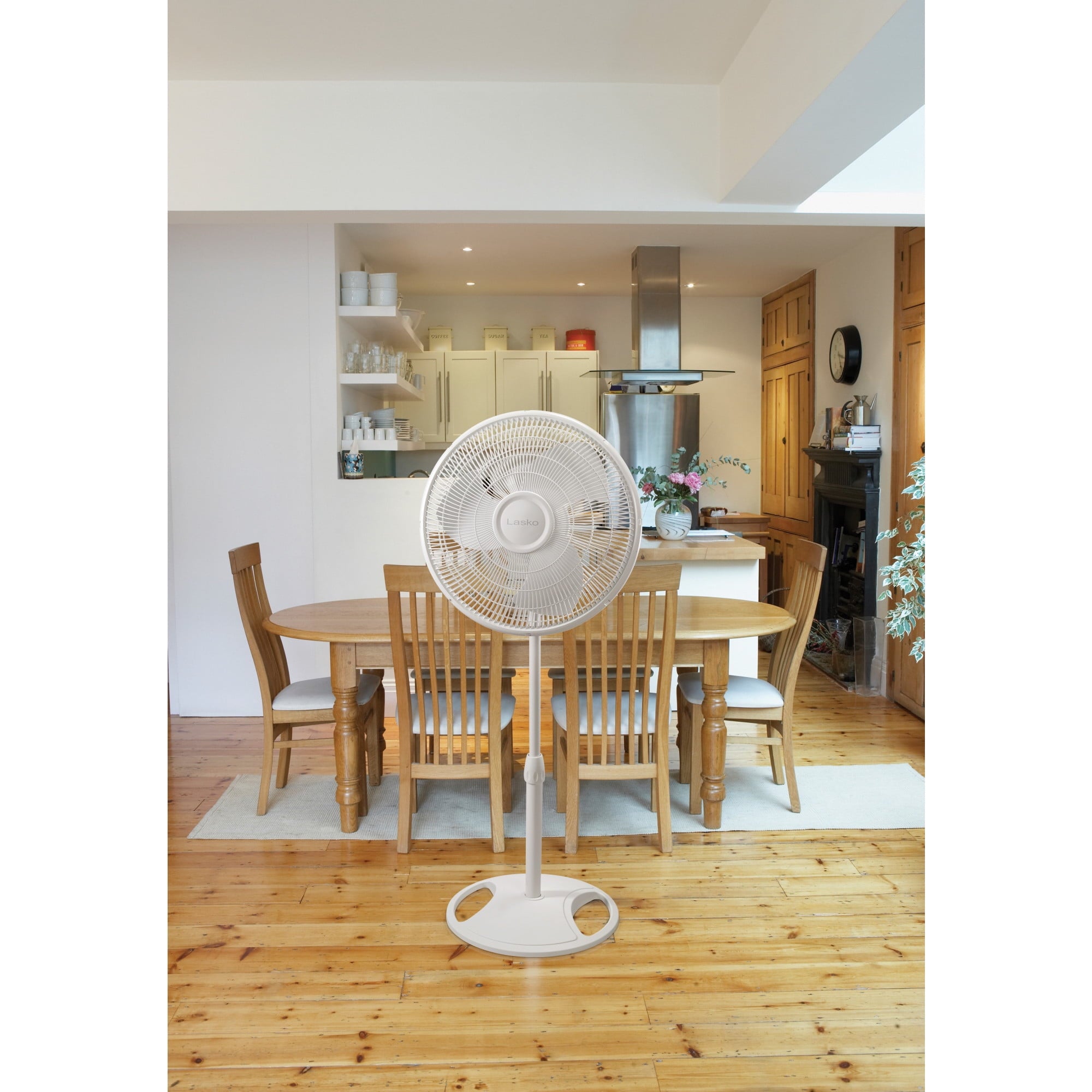 Lasko 16" Oscillating Adjustable Pedestal Fan with 3-Speeds, 47" H, Black, S16500, New