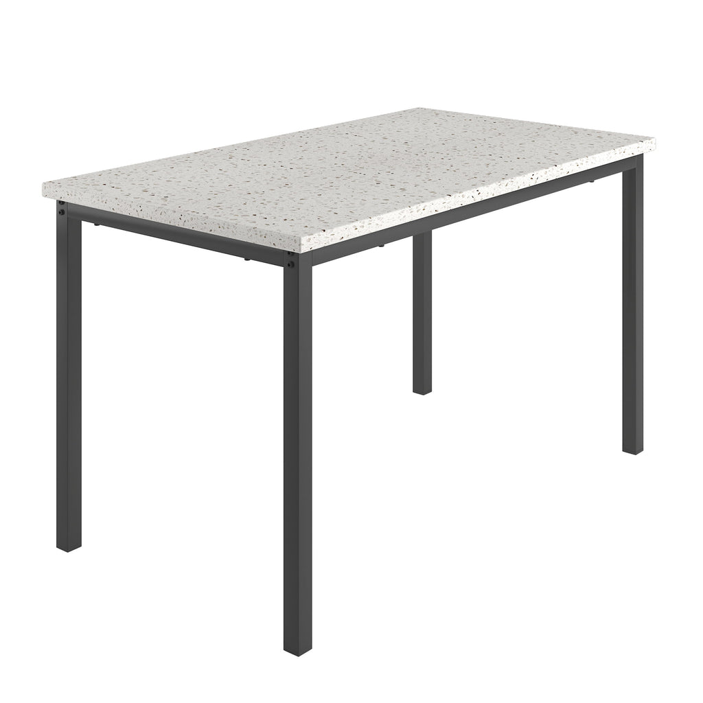 PAPROOS Dining Table Set for 4, Modern 5-Piece Kitchen Table Set with Faux Marble Top and Velvet Upholstery Chairs, Heavy Duty Dinette Sets for Breakfast Nook, Dining Room Table and Chairs, Gray