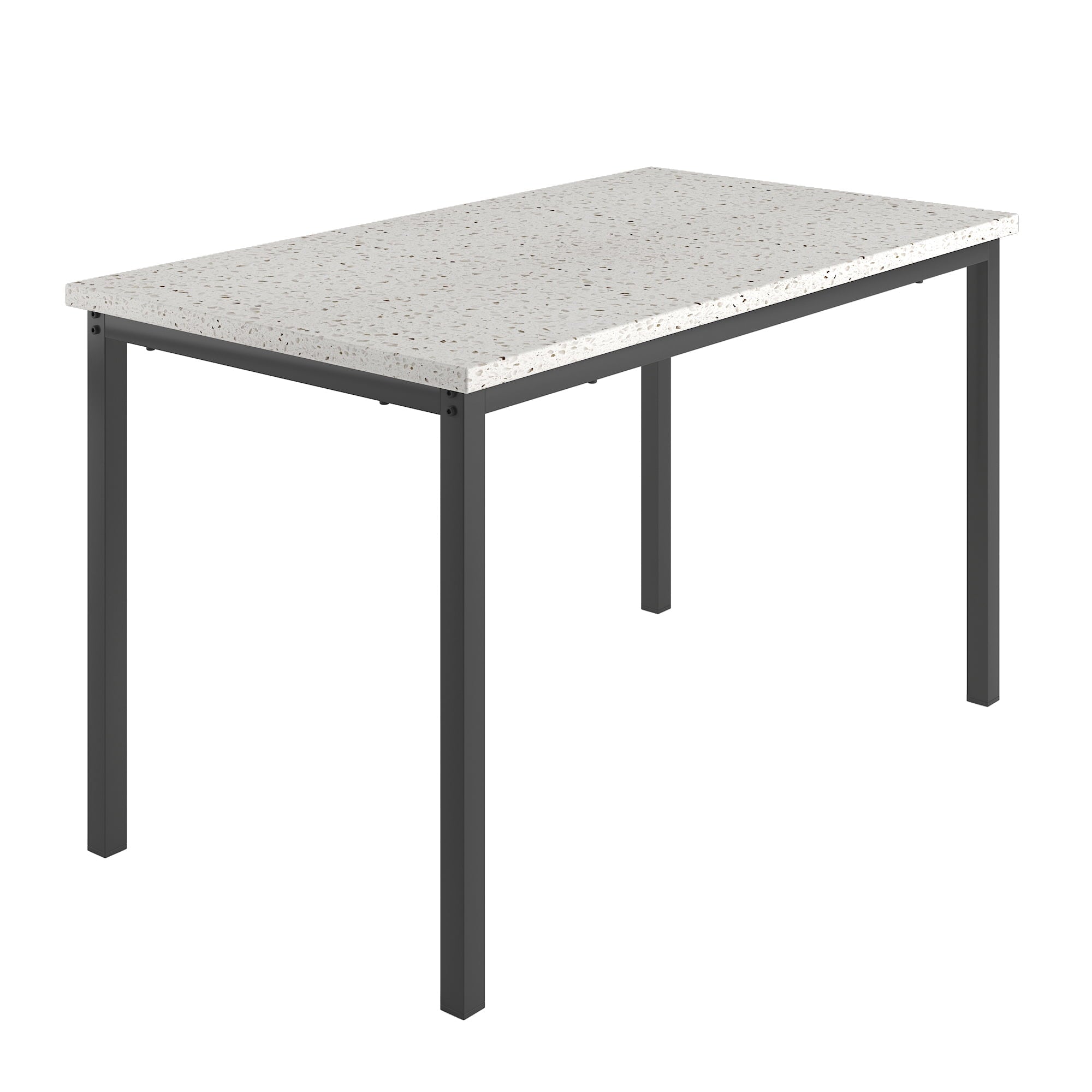 PAPROOS Dining Table Set for 4, Modern 5-Piece Kitchen Table Set with Faux Marble Top and Velvet Upholstery Chairs, Heavy Duty Dinette Sets for Breakfast Nook, Dining Room Table and Chairs, Gray
