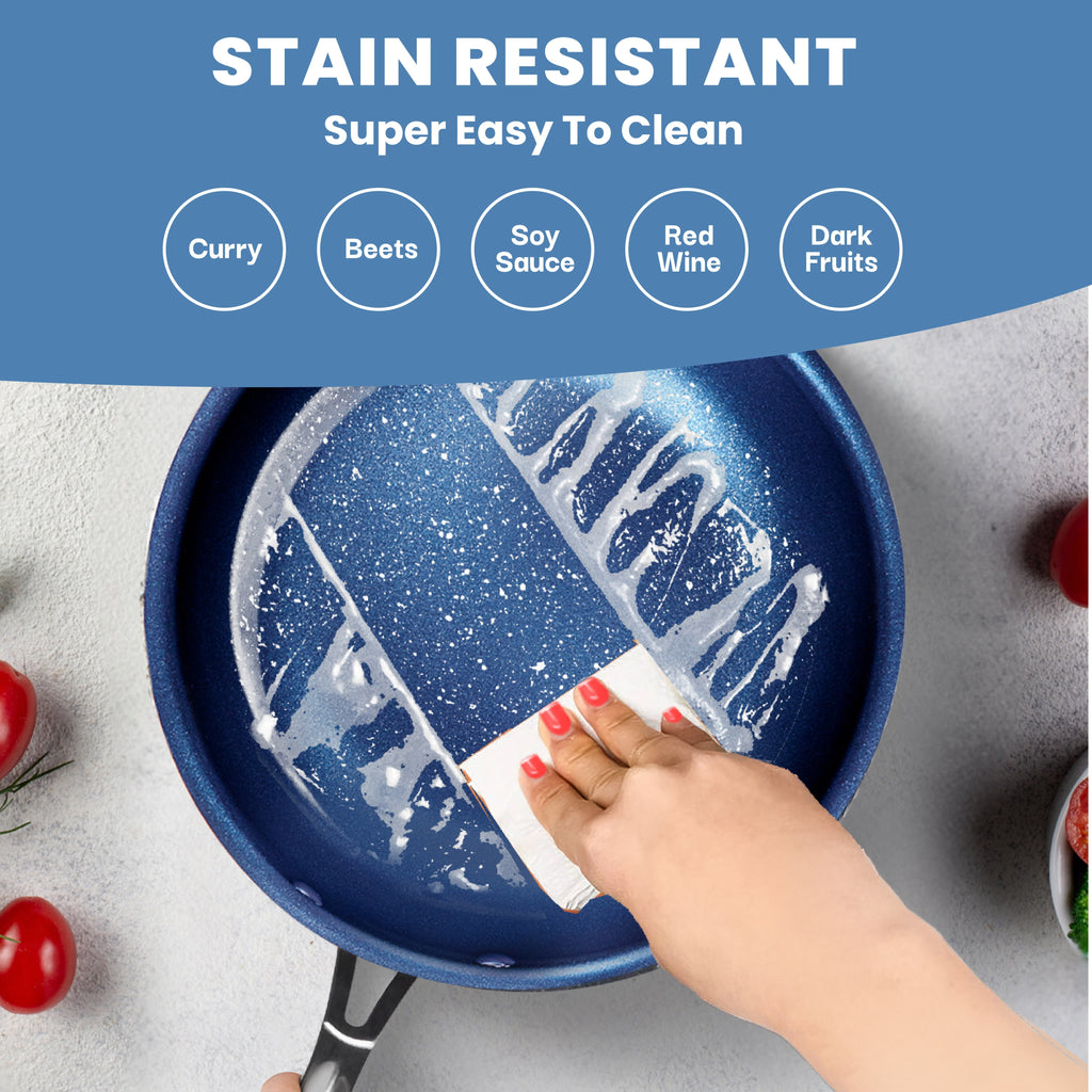 Granite Stone Pots and Pans Set 20 Piece Complete Cookware Bakeware Set Nonstick Dishwasher Oven Safe Blue