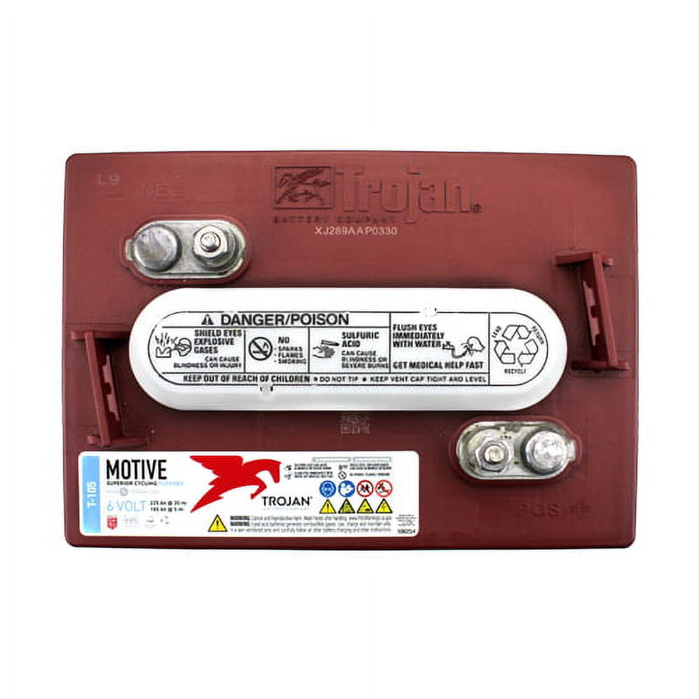 Trojan T-105 6V Volt Deep Cycle Golf Cart, Solar, Marine, RV and Industrial Use Battery - 2 Pack