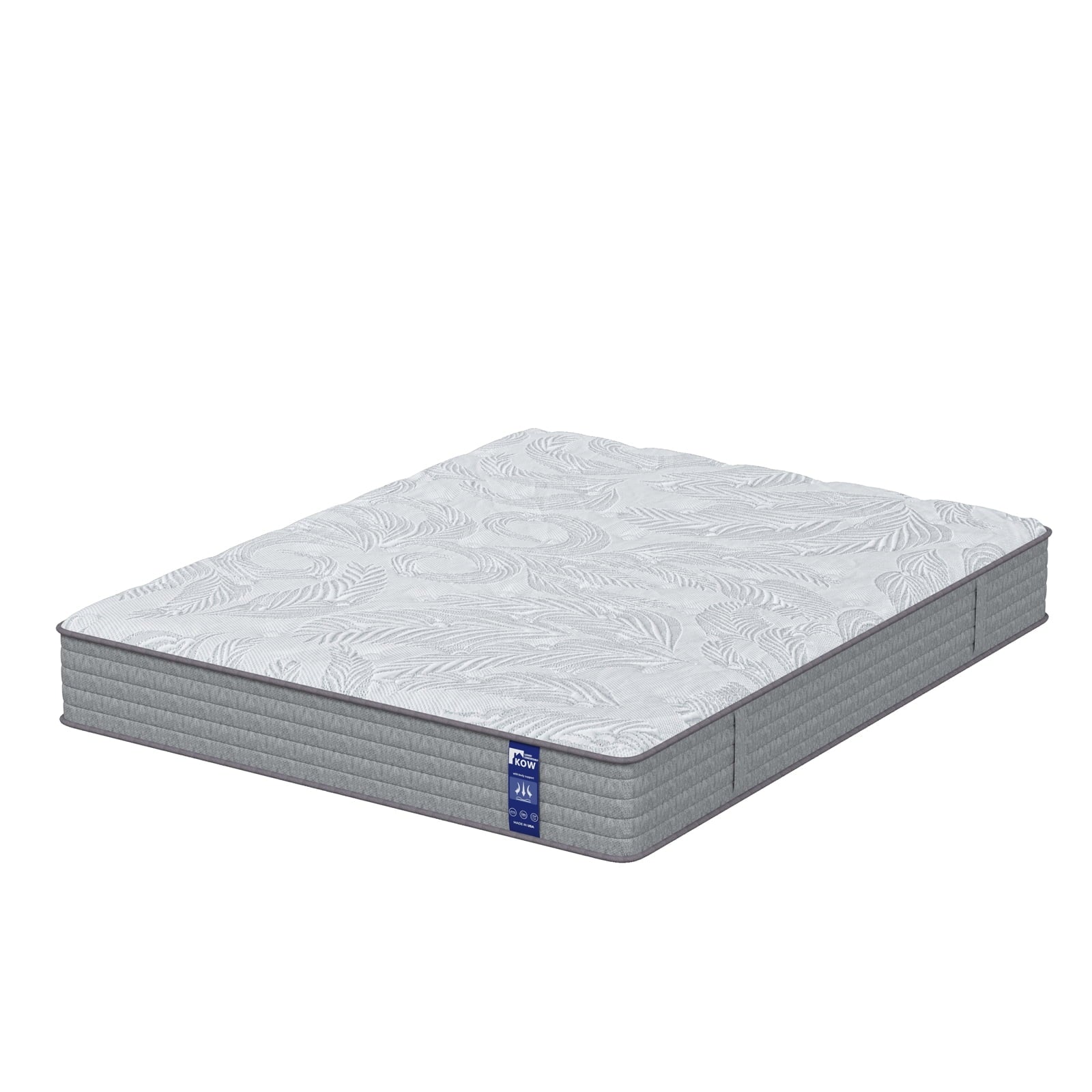 KOW Hybrid Mattress 12" Full Size Gel Memory Foam Pocket Spring Mattress in a Box Medium Firm Adult