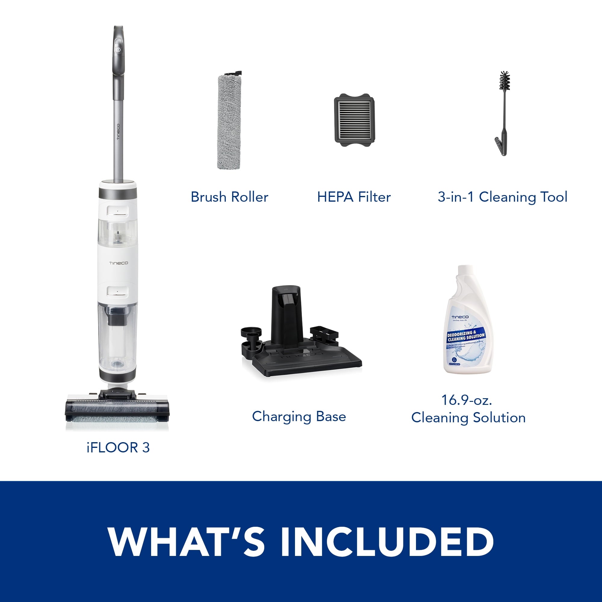 Tineco iFLOOR 3 Cordless Wet/Dry Vacuum Cleaner and Hard Floor Washer - White/Grey