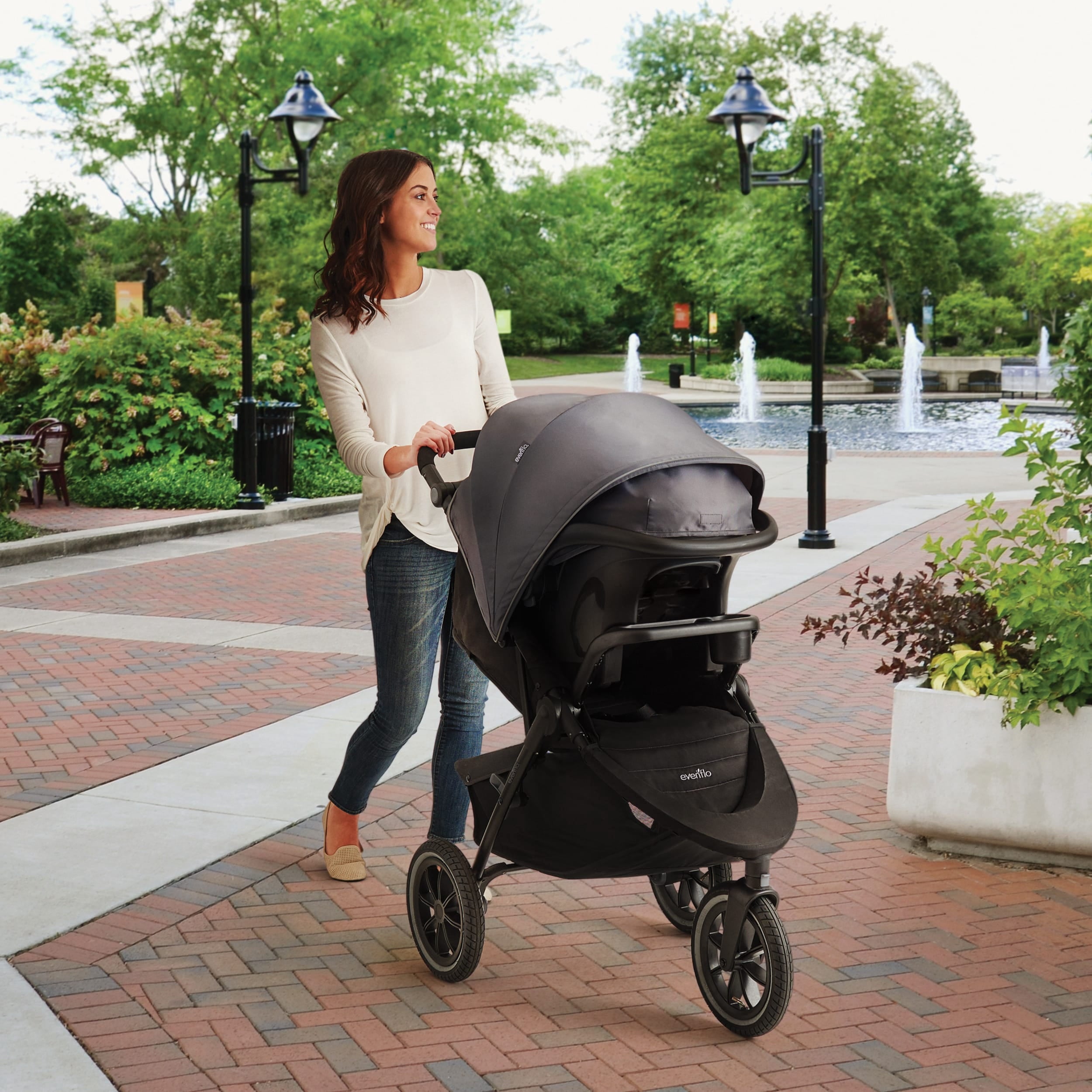Folio3 Stroll & Jog Travel System with LiteMax Infant Car Seat (Avenue Gray)