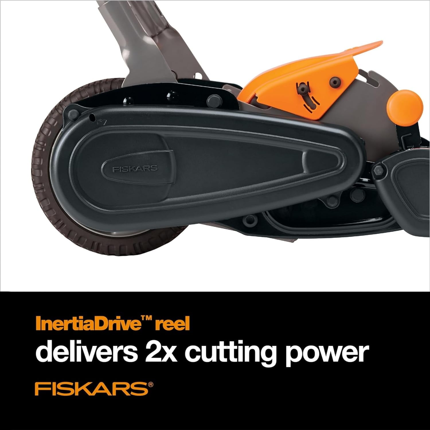 Fiskars Reel Lawn Mower 18-inch 5-Blade Push Mower with InertiaDrive for More Cutting Power
