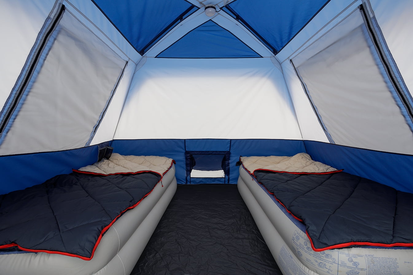 Ozark Trail 10' x 9' 6-Person Instant Cabin Tent with LED Lighted Hub, 25 lbs