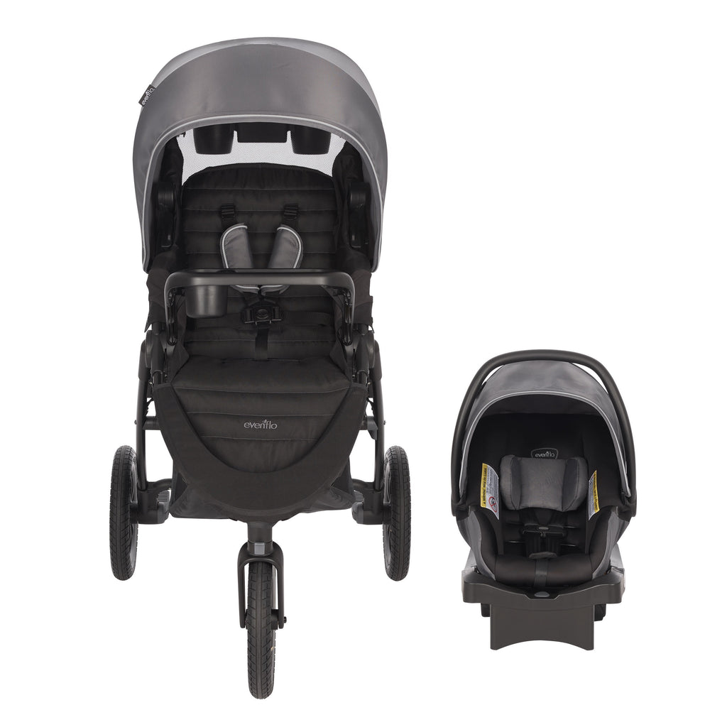 Folio3 Stroll & Jog Travel System with LiteMax Infant Car Seat (Avenue Gray)