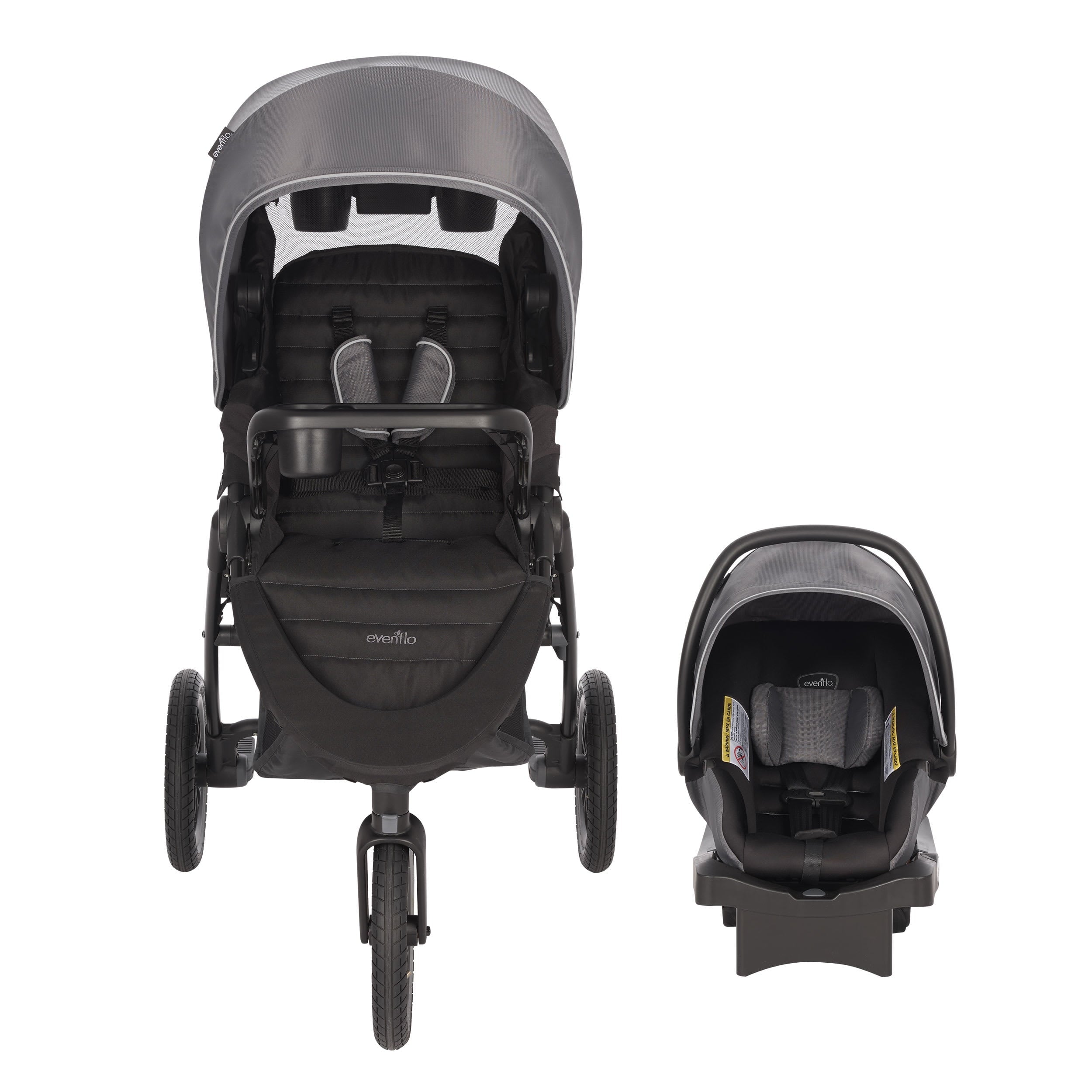 Folio3 Stroll & Jog Travel System with LiteMax Infant Car Seat (Avenue Gray)