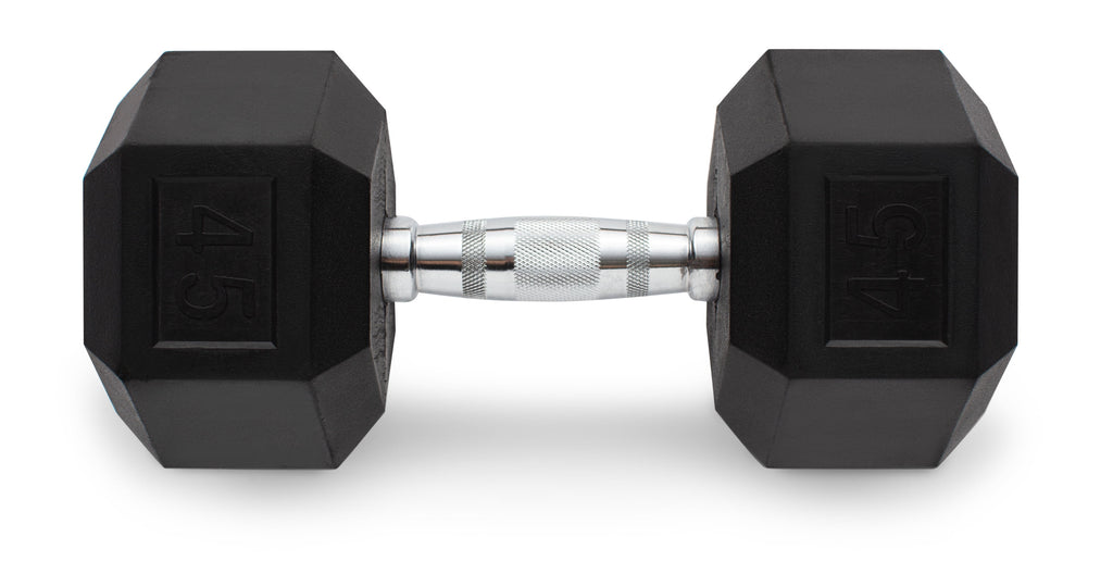 Weider, 25lb Rubber Hex Dumbbell, Single