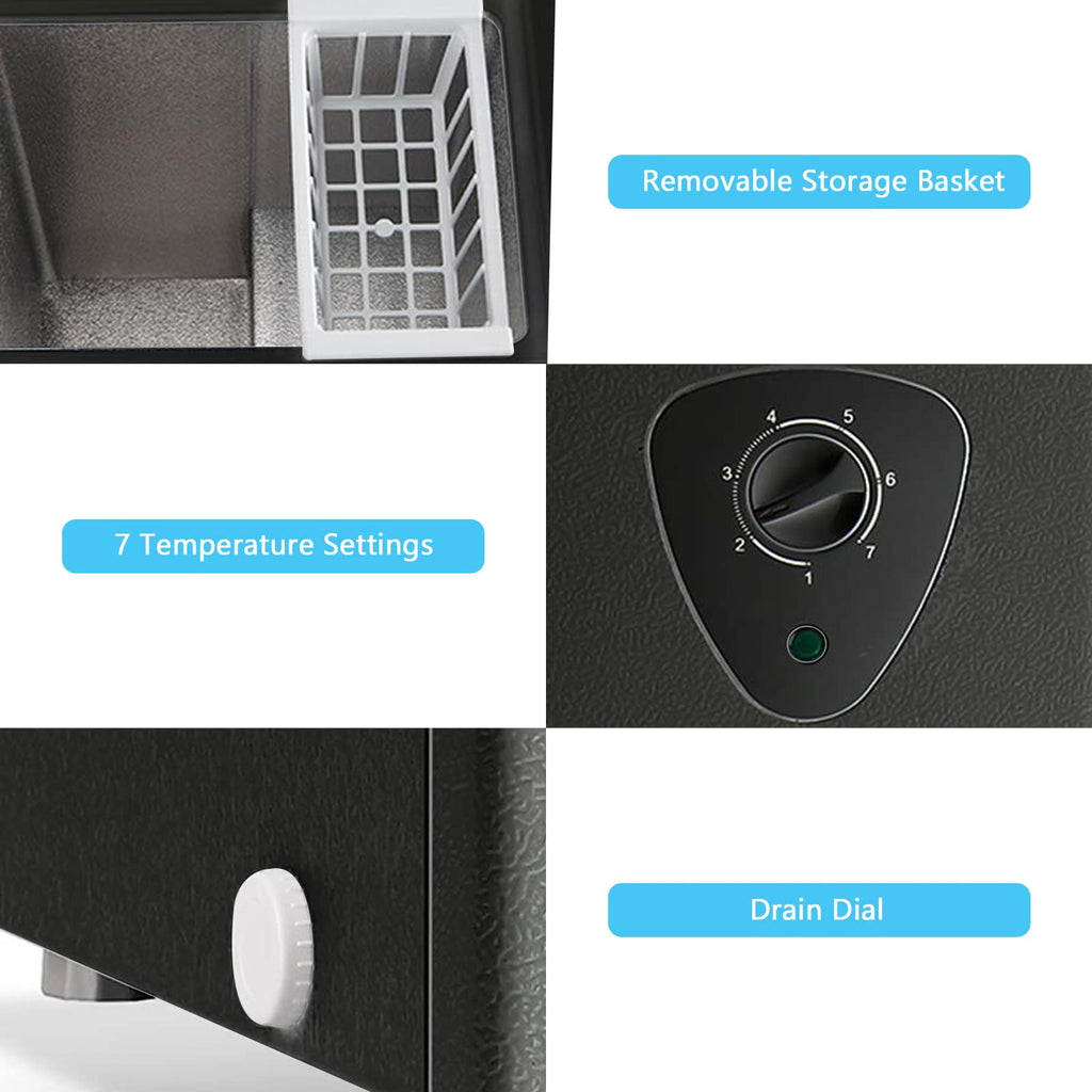 WANAI Chest Freezer 3.5 Cu ft,Small Chest Freezer,Upright Single Door Refrigerator,Black