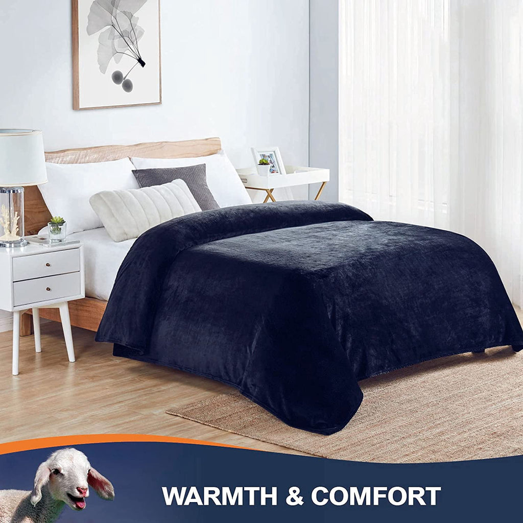 Walensee Ultra Soft Microplush Fleece Throw Blanket, 50" x 60", Orange, Machine Washable