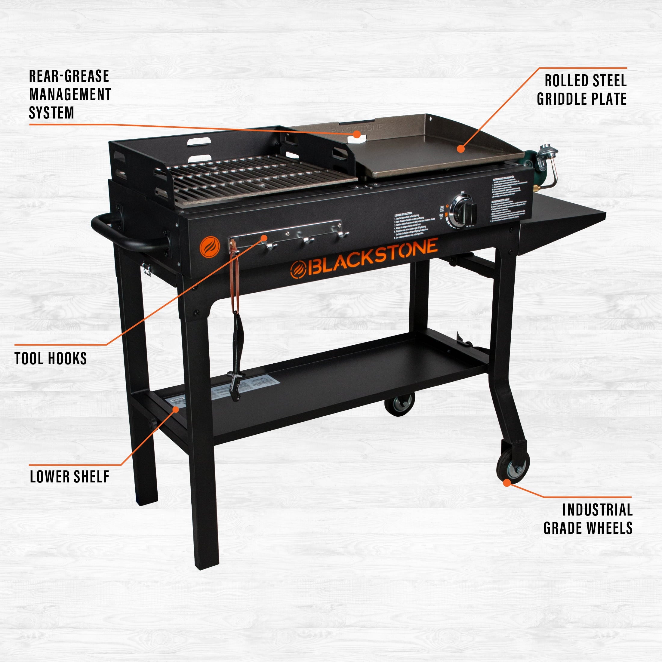 Blackstone Duo 17" Griddle and Charcoal Grill Combo
