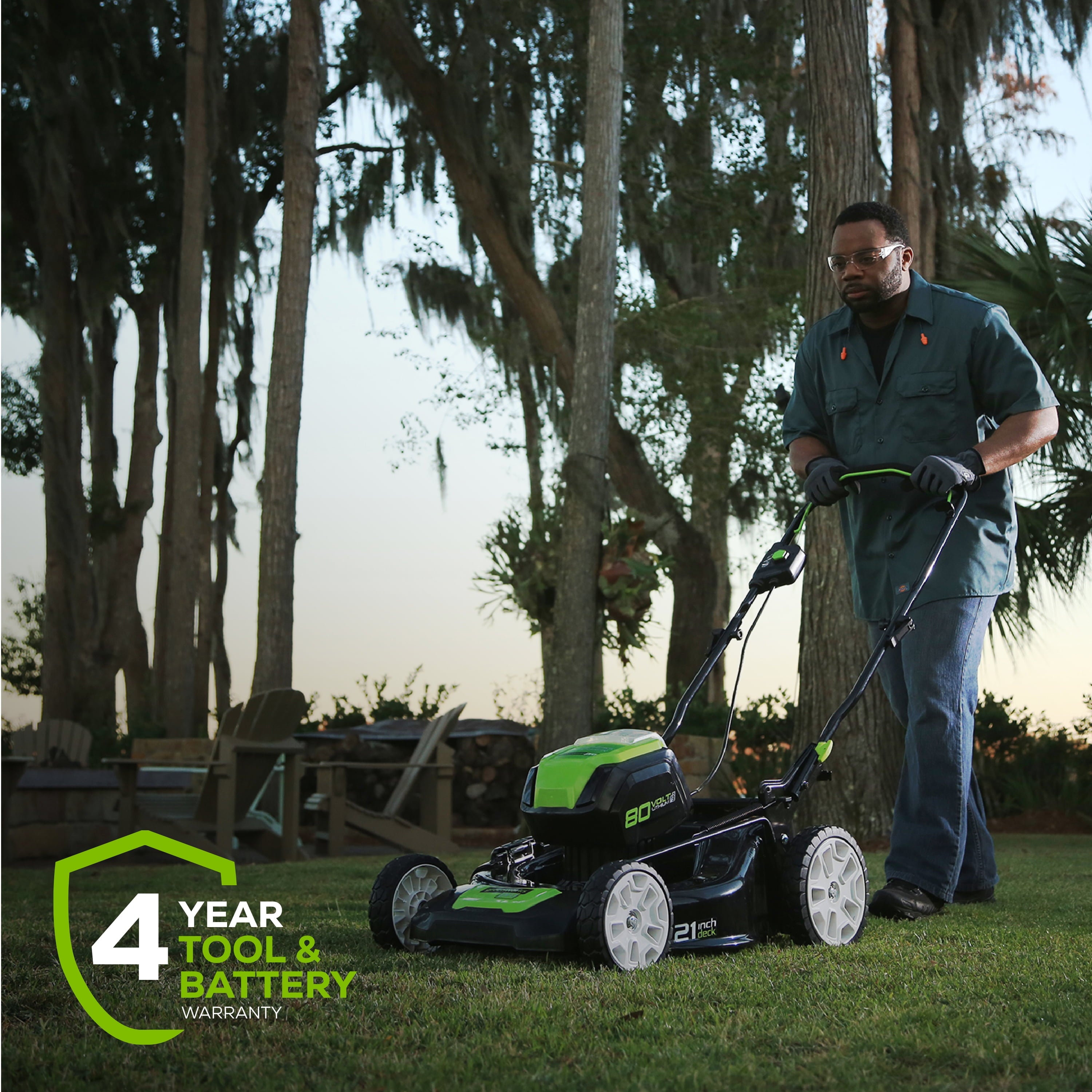 Greenworks 80V 21" Self Propelled Mower 5Ah Battery & Charger 2502402NV