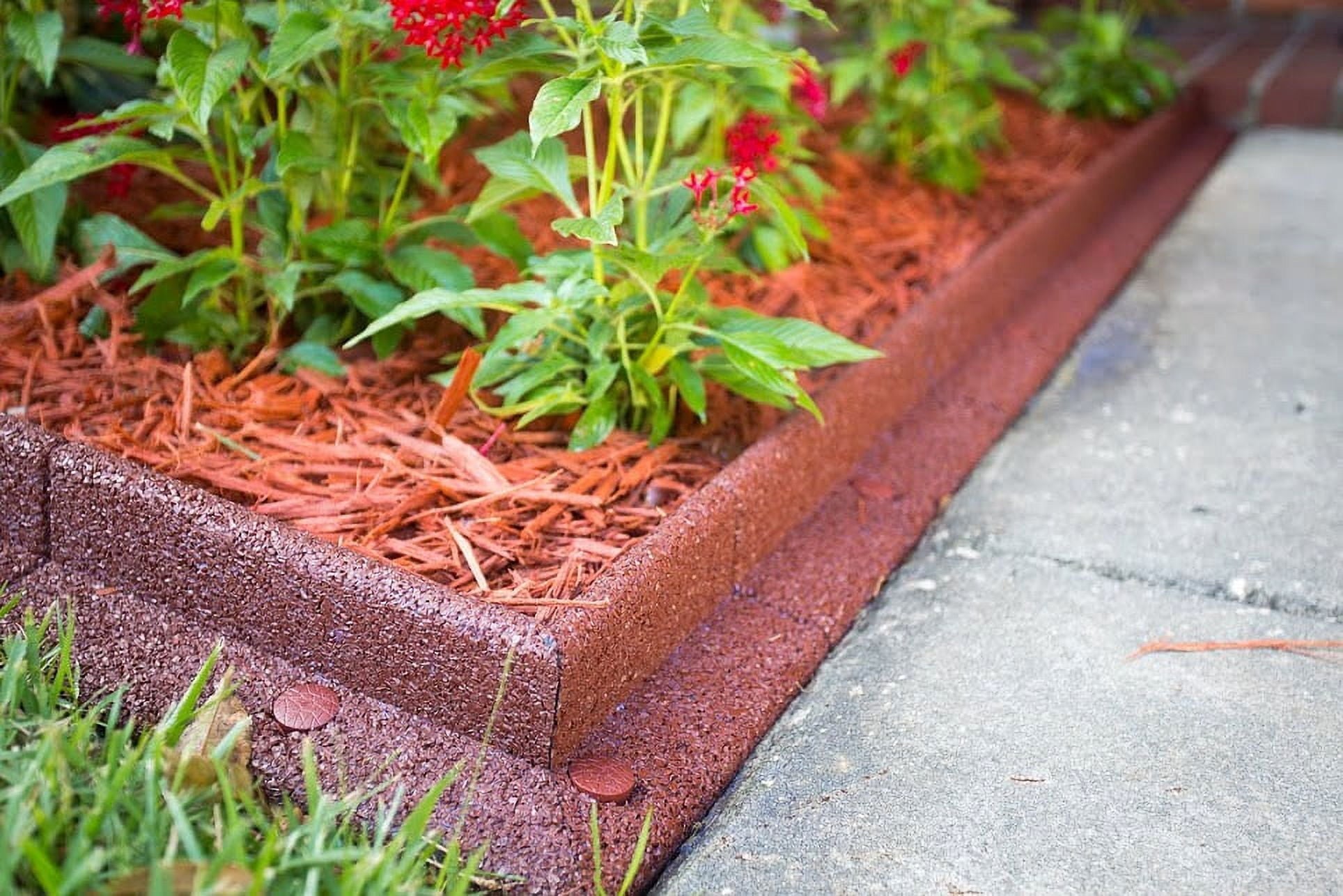 Eco Border 3" x 48" Black Rubber No Dig Landscape Garden Border Edging (Pack 6)