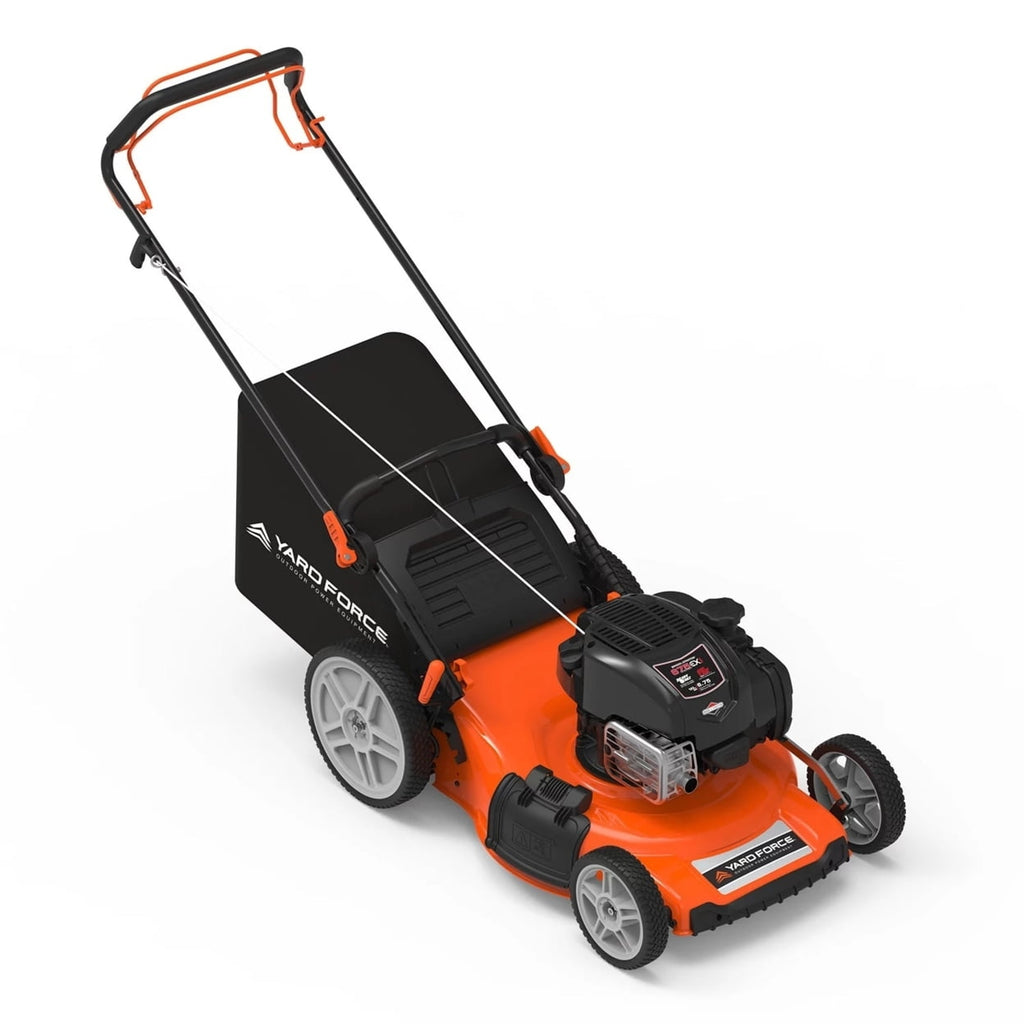 Yard Force Lawn Mower 20 inch 125cc e450 Series Briggs & Stratton Gas Walk Behind with Side-Discharge Cutting System