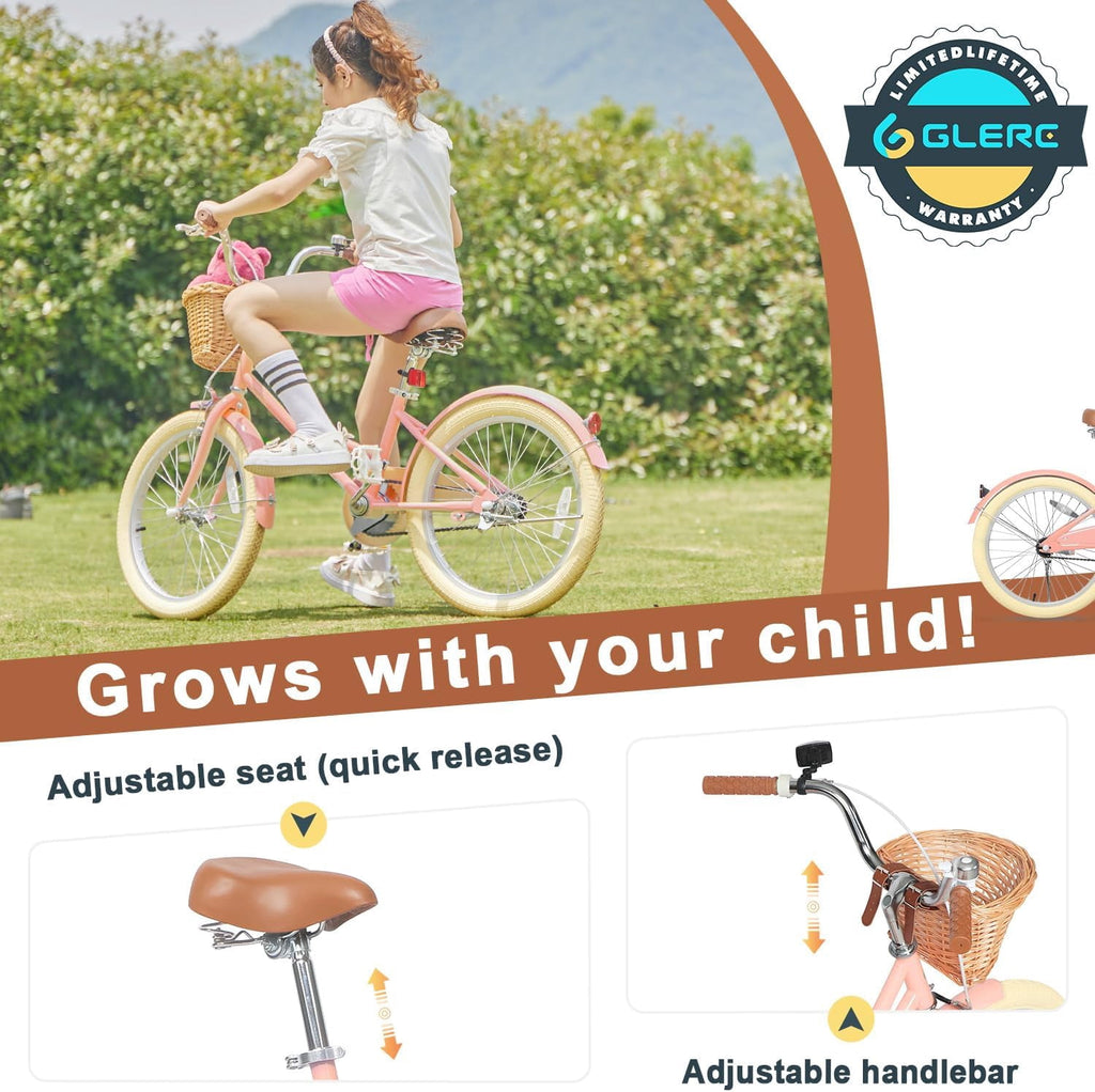 Glerc Little Molly 14 inch Kids Girls Bike for 3-5 Years Old Little Child,Yellow