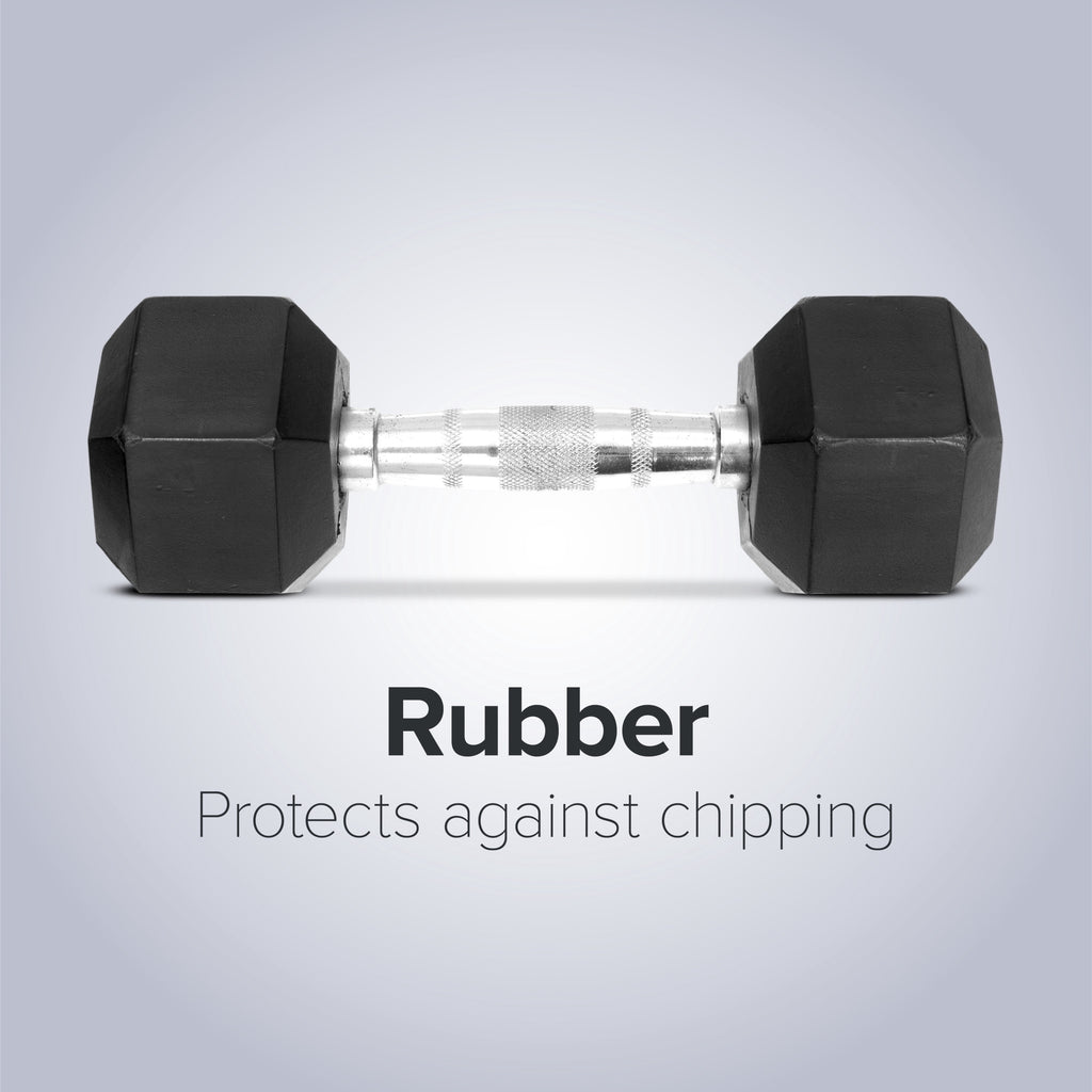 Weider, 25lb Rubber Hex Dumbbell, Single