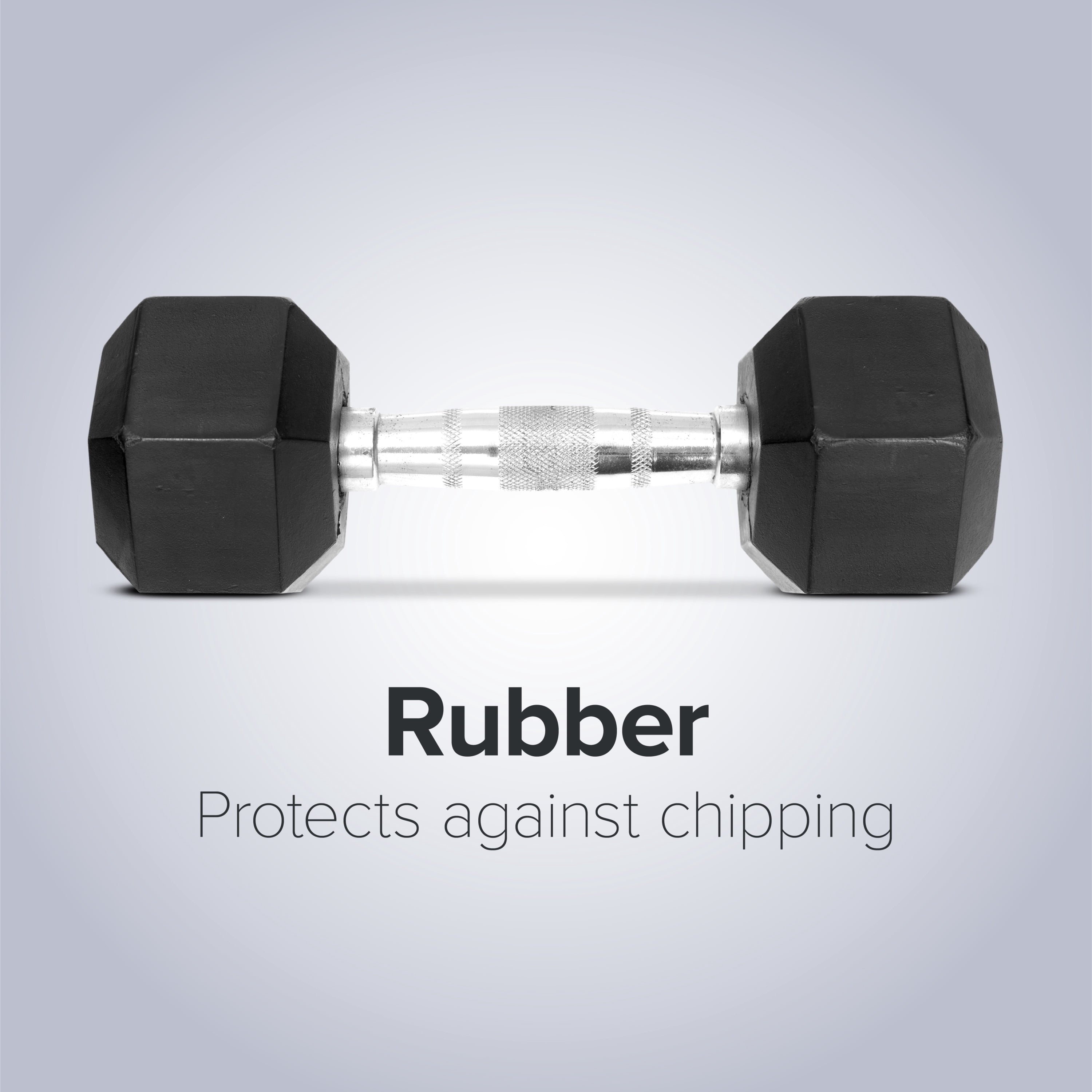 Weider, 25lb Rubber Hex Dumbbell, Single