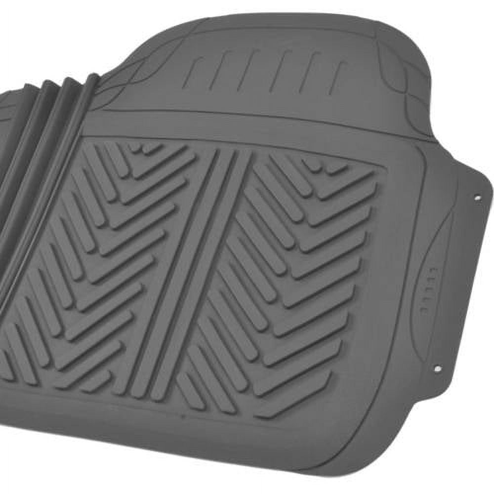 Motor Trend 100 Percent Odorless Car Floor Mats with Standard Trunk Cargo Mat, 4 Pieces Rubber Protection, Black Beige Gray