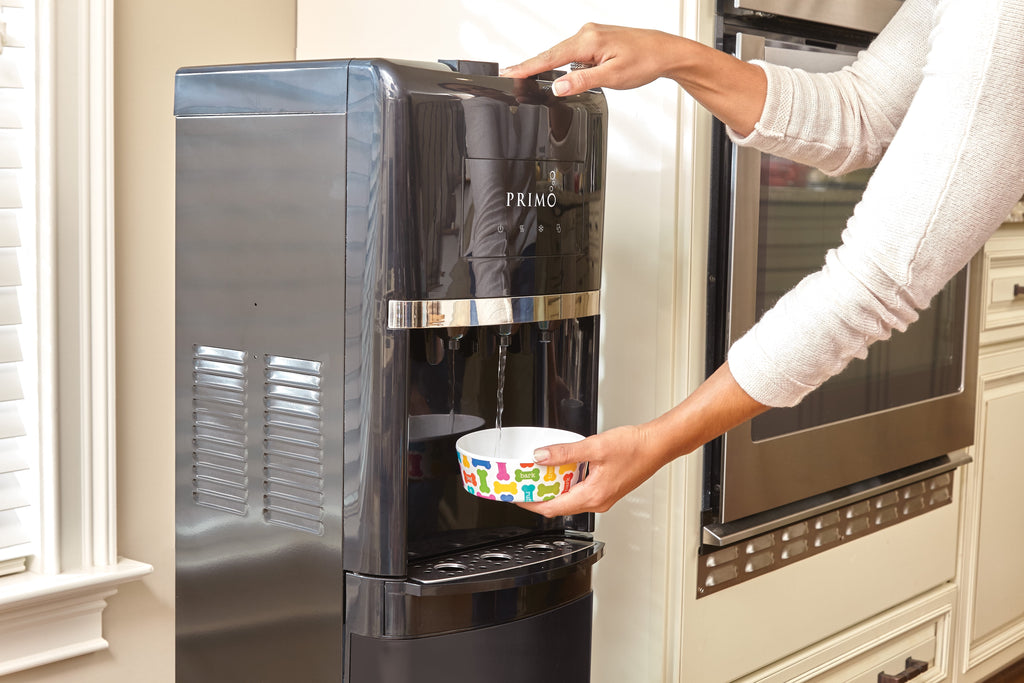 Primo Deluxe Water Dispenser Bottom Loading, Hot/Cold/Room Temp, Black