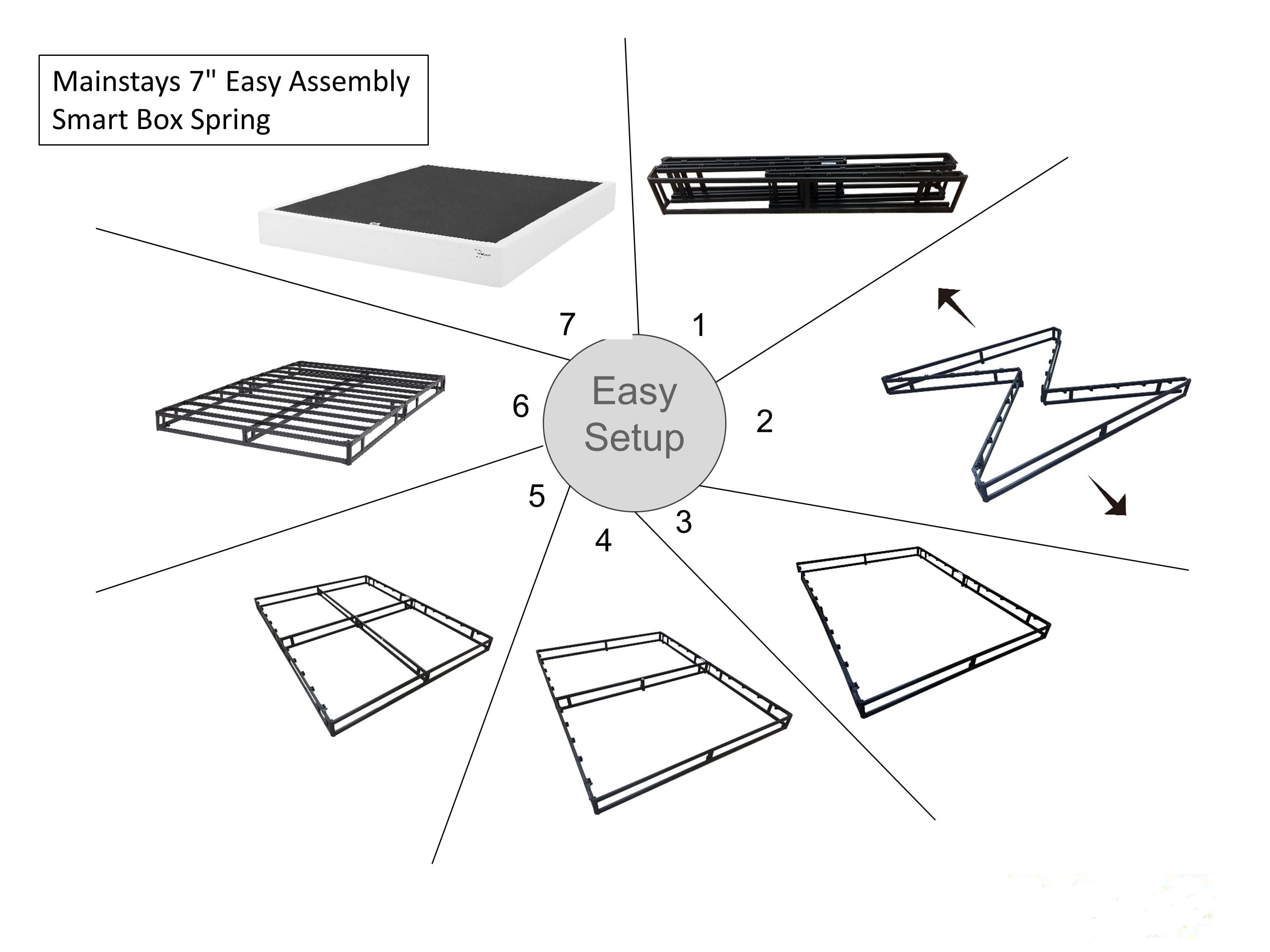 Mainstays 7" Easy Assembly Smart Box Spring, Twin