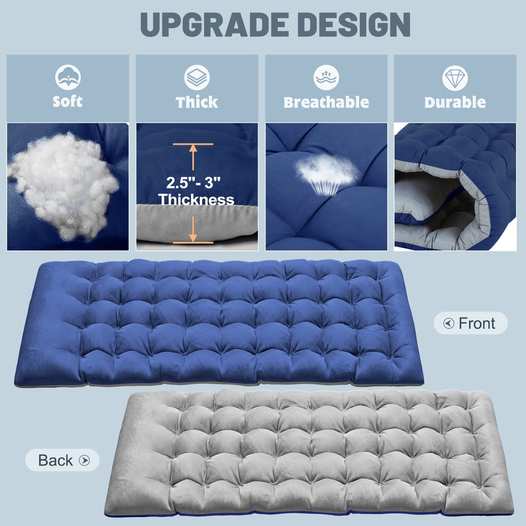 MOPHOTO 75" Portable Folding Bed for Adults, Rollaway Guest Bed Sleeping Cot with Mattress, Heavy Duty Outdoor Camping Cot with Carry Bag