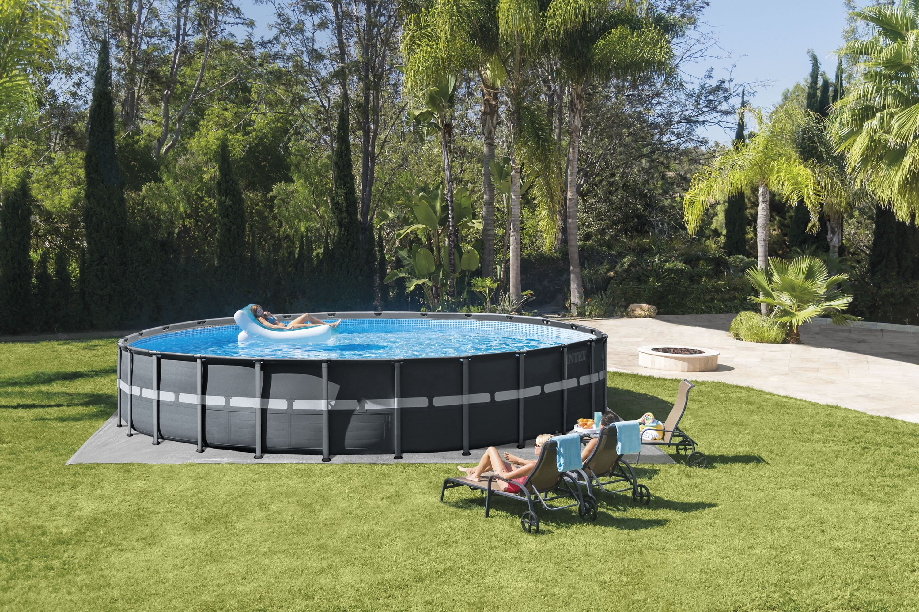 Intex 18Ft x 52In Ultra XTR Frame Round Above Ground Swimming Pool Set with Pump