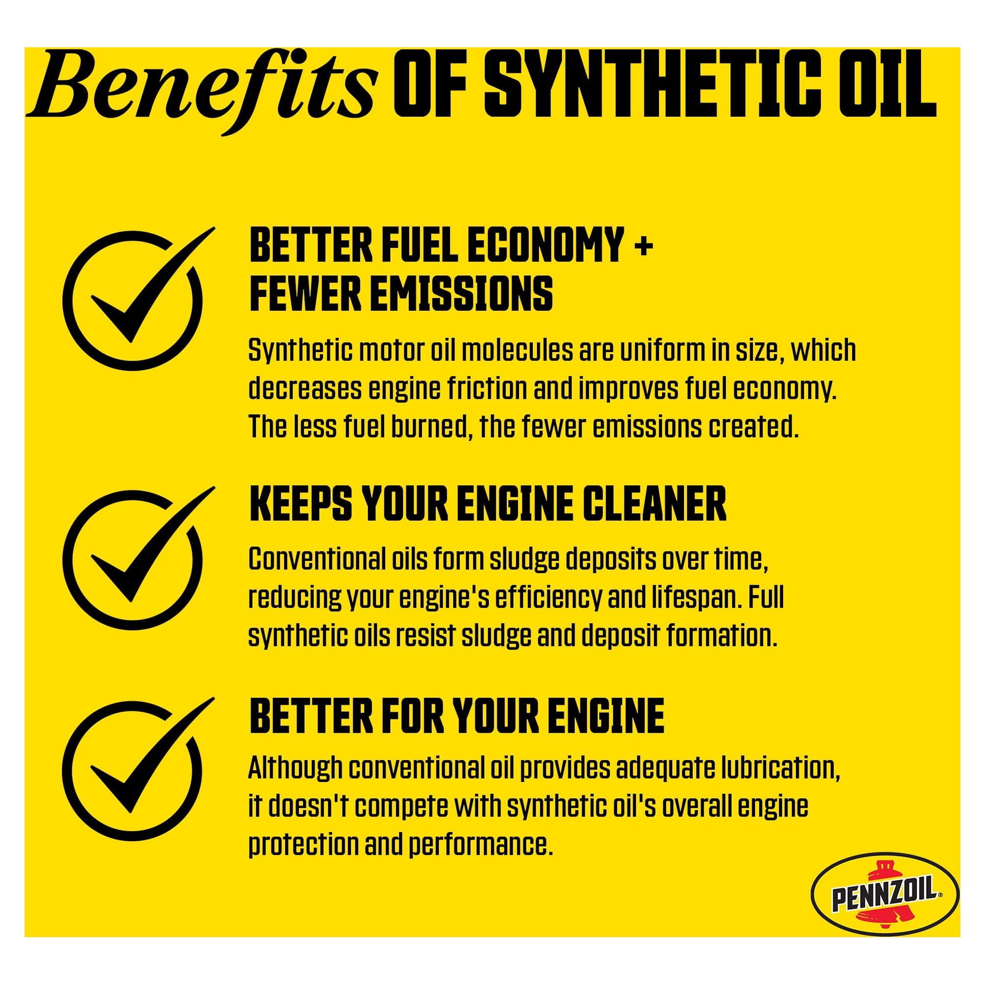 Pennzoil Platinum High Mileage Full Synthetic 0W-20 Motor Oil, 5 Quart